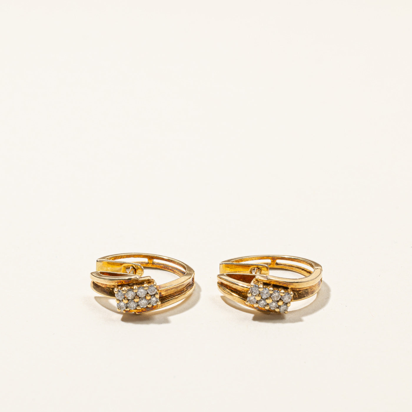 Cluster Diamond Huggie Earrings | 0.24ctw |
