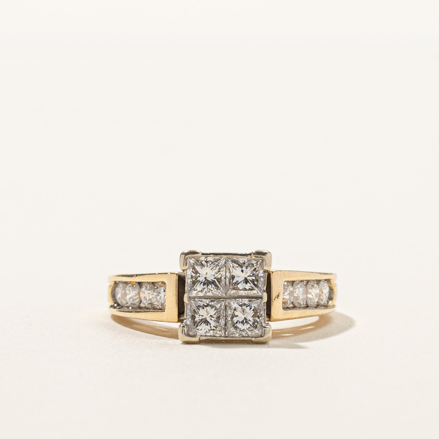 Princess Cut Cluster Set Diamond Ring | 1.24ctw | SZ 5 |