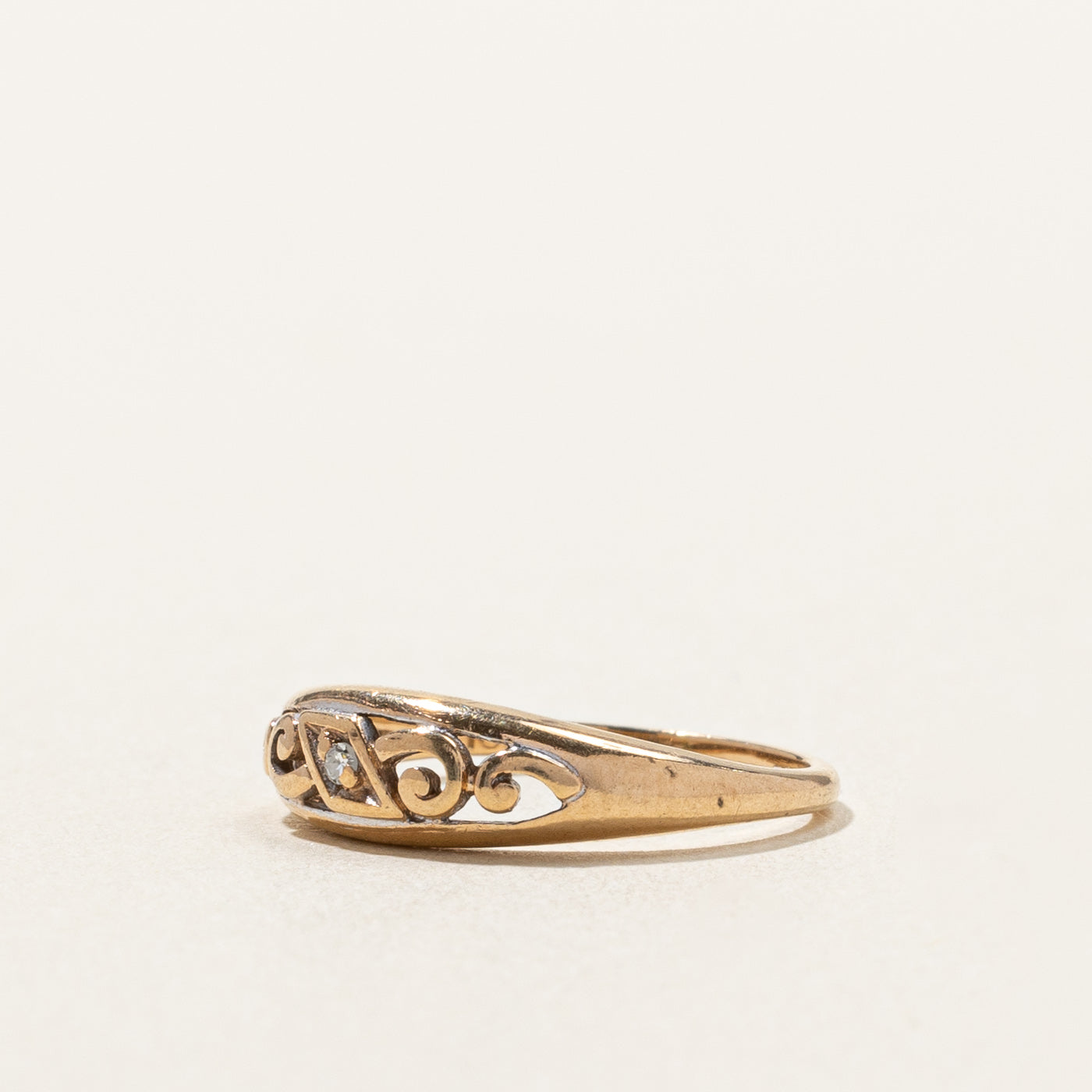 Bague en filigrane avec diamant | 0,01 ct | Taille 3 |
