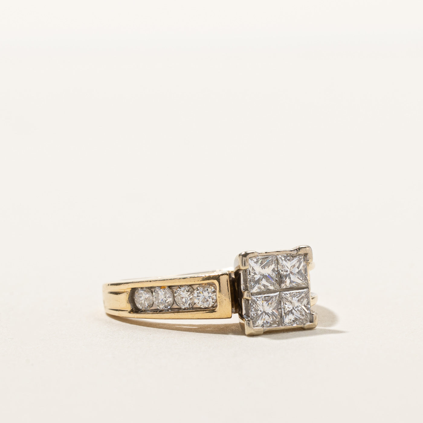 Princess Cut Cluster Set Diamond Ring | 1.24ctw | SZ 5 |