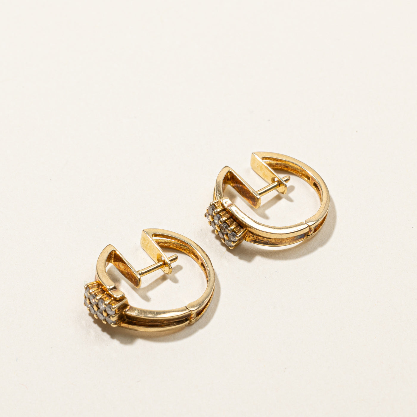 Cluster Diamond Huggie Earrings | 0.24ctw |