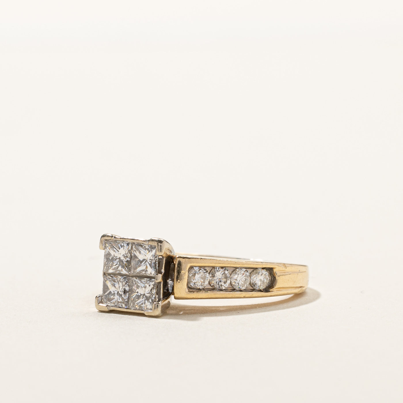 Princess Cut Cluster Set Diamond Ring | 1.24ctw | SZ 5 |