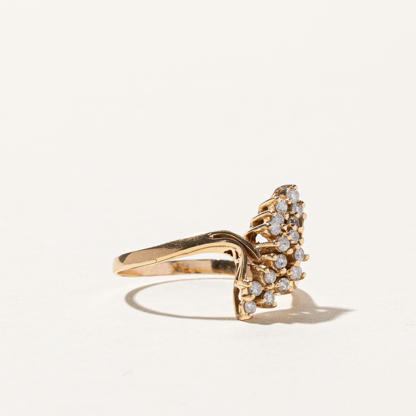 Bypass Cluster Diamond Ring | 0.24ctw | SZ 9 |