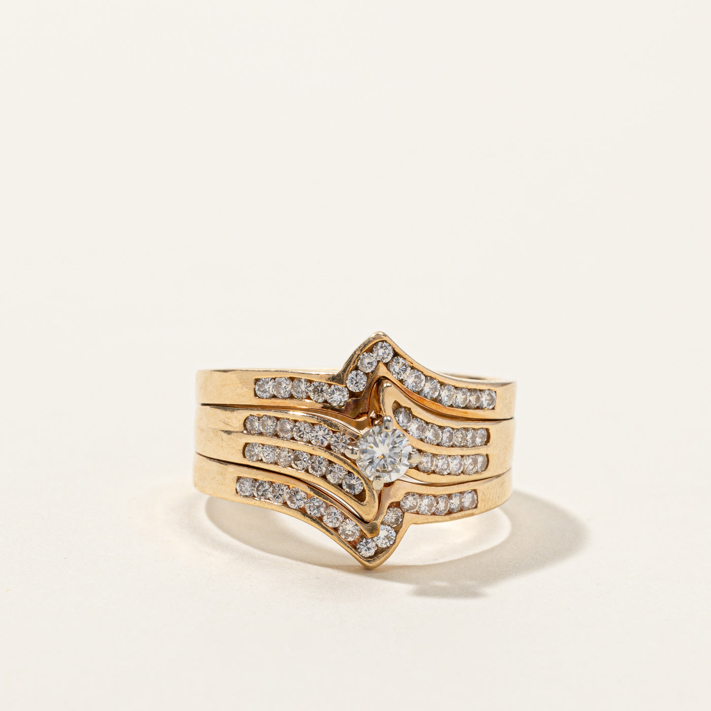 Bypass Diamond Soldered Ring | 0.99ctw | SZ 10.75 |