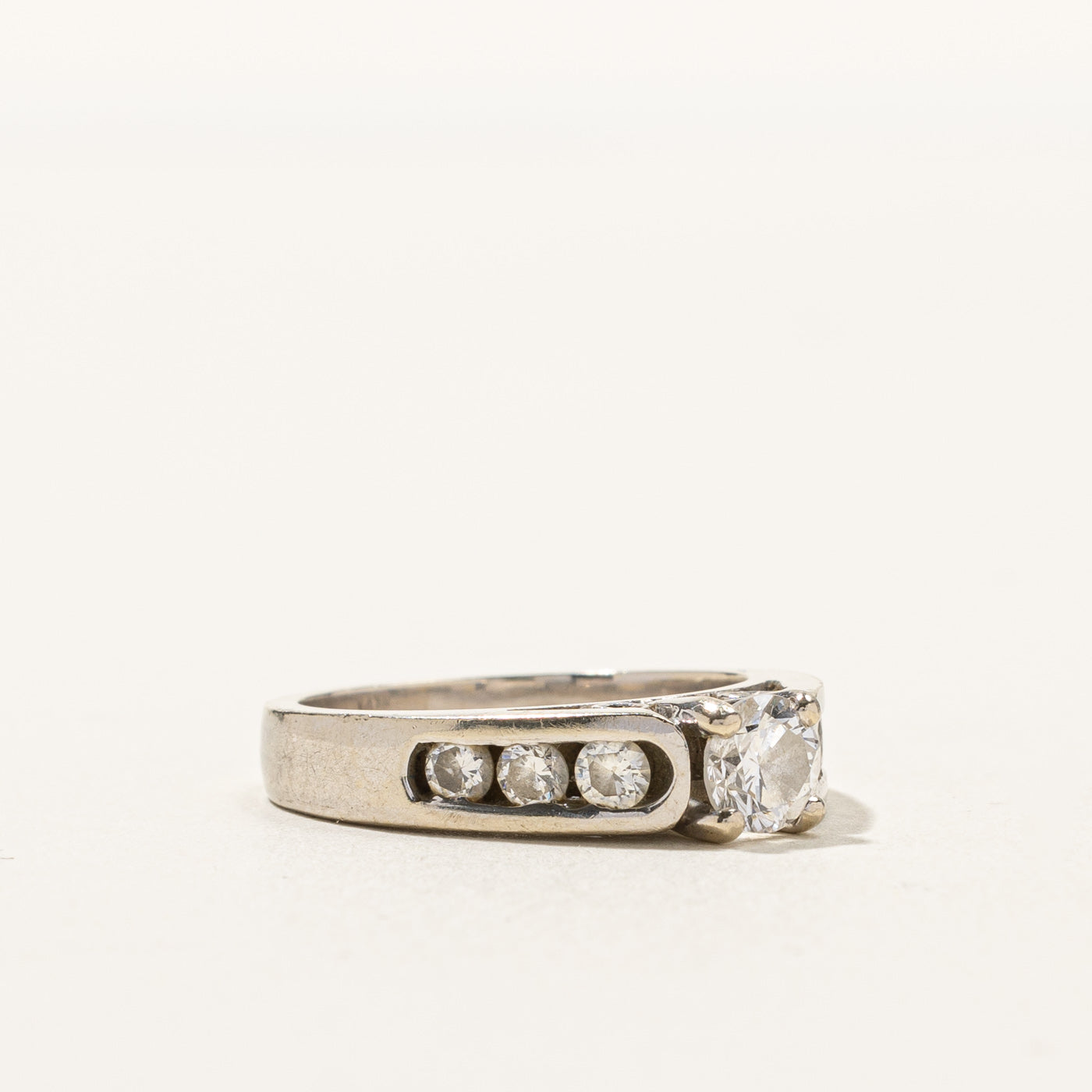 High Set Diamond Accented Engagement Ring | 0.91ctw | SZ 5.5 |