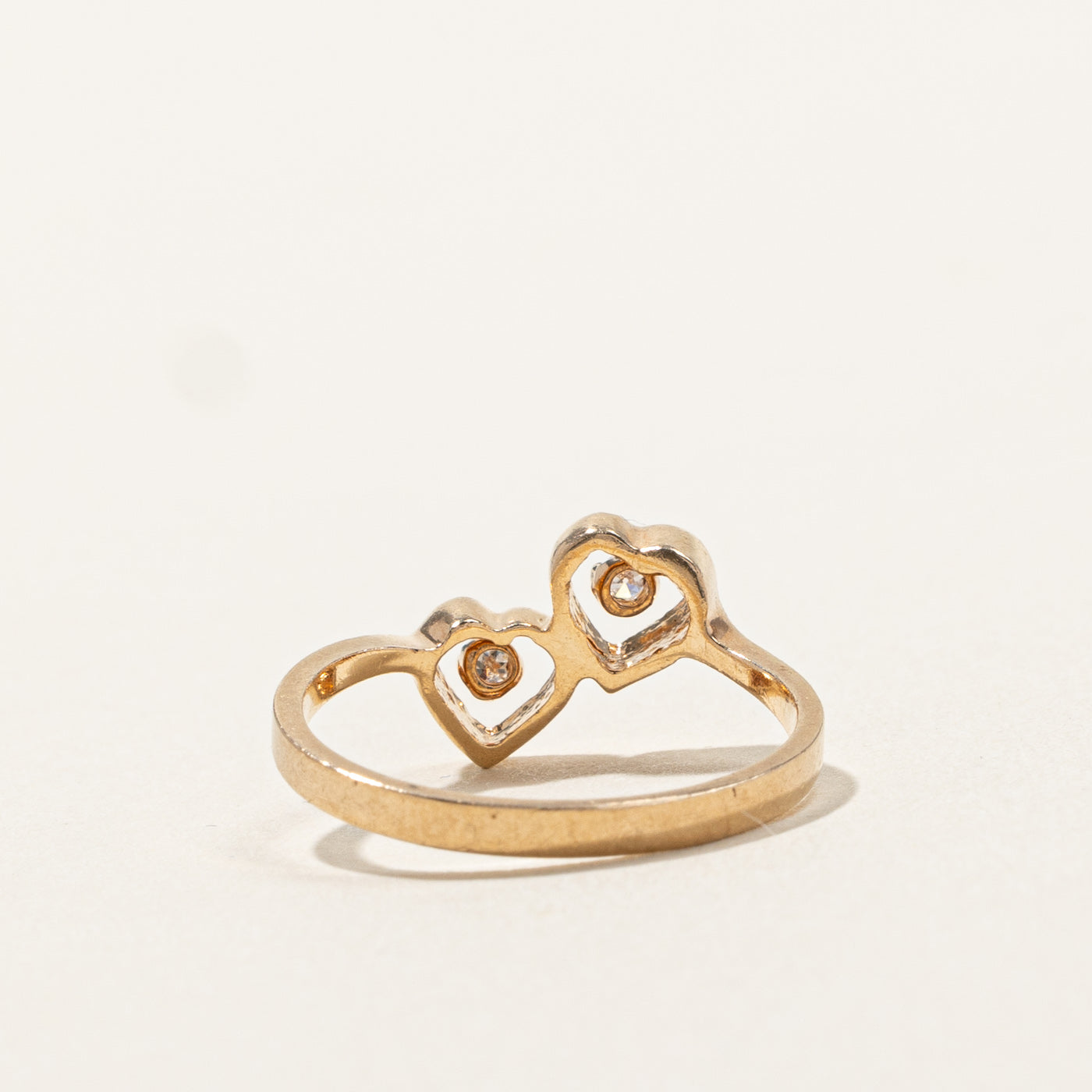 Bypass Double Heart Diamond Ring | 0.06ctw | SZ 6 |