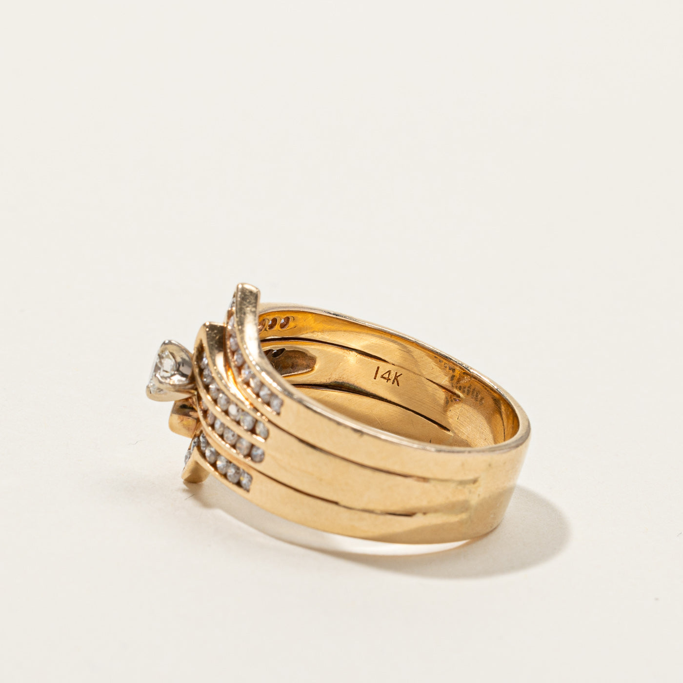 Bypass Diamond Soldered Ring | 0.99ctw | SZ 10.75 |