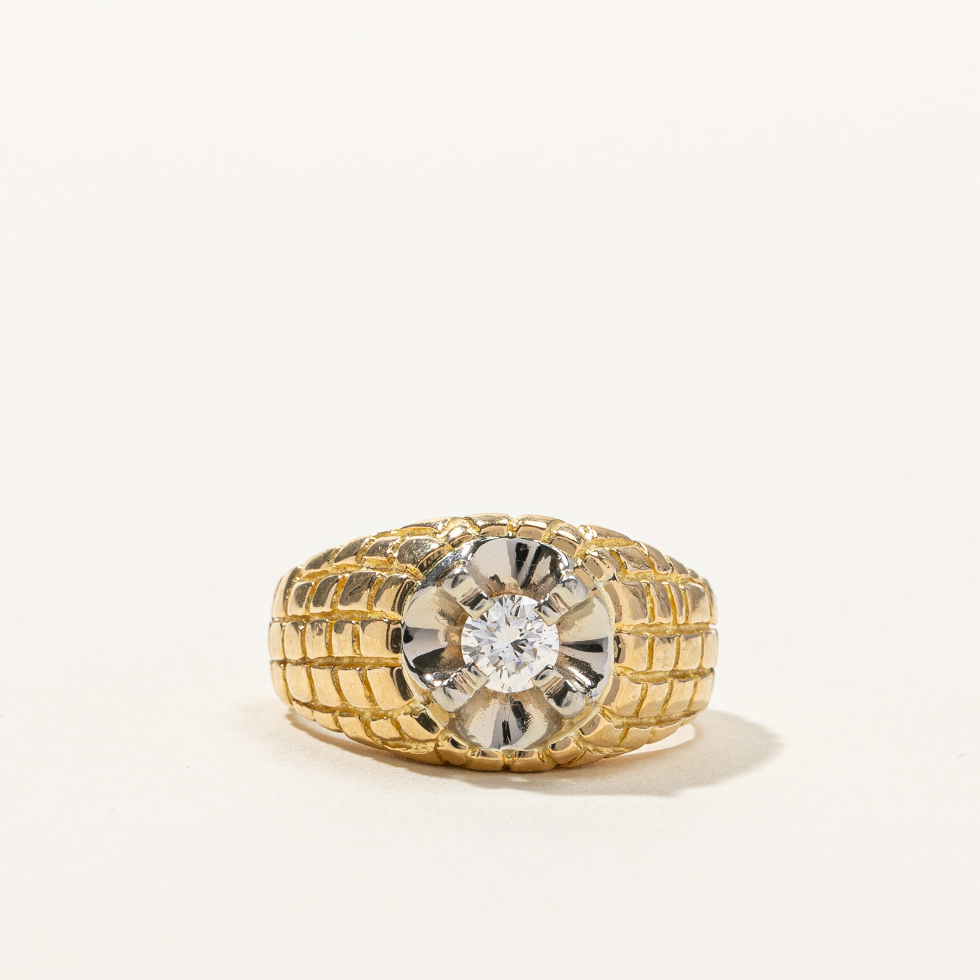 Claw Set Diamond Textured Ring | 0.32ct | SZ 6.75 |
