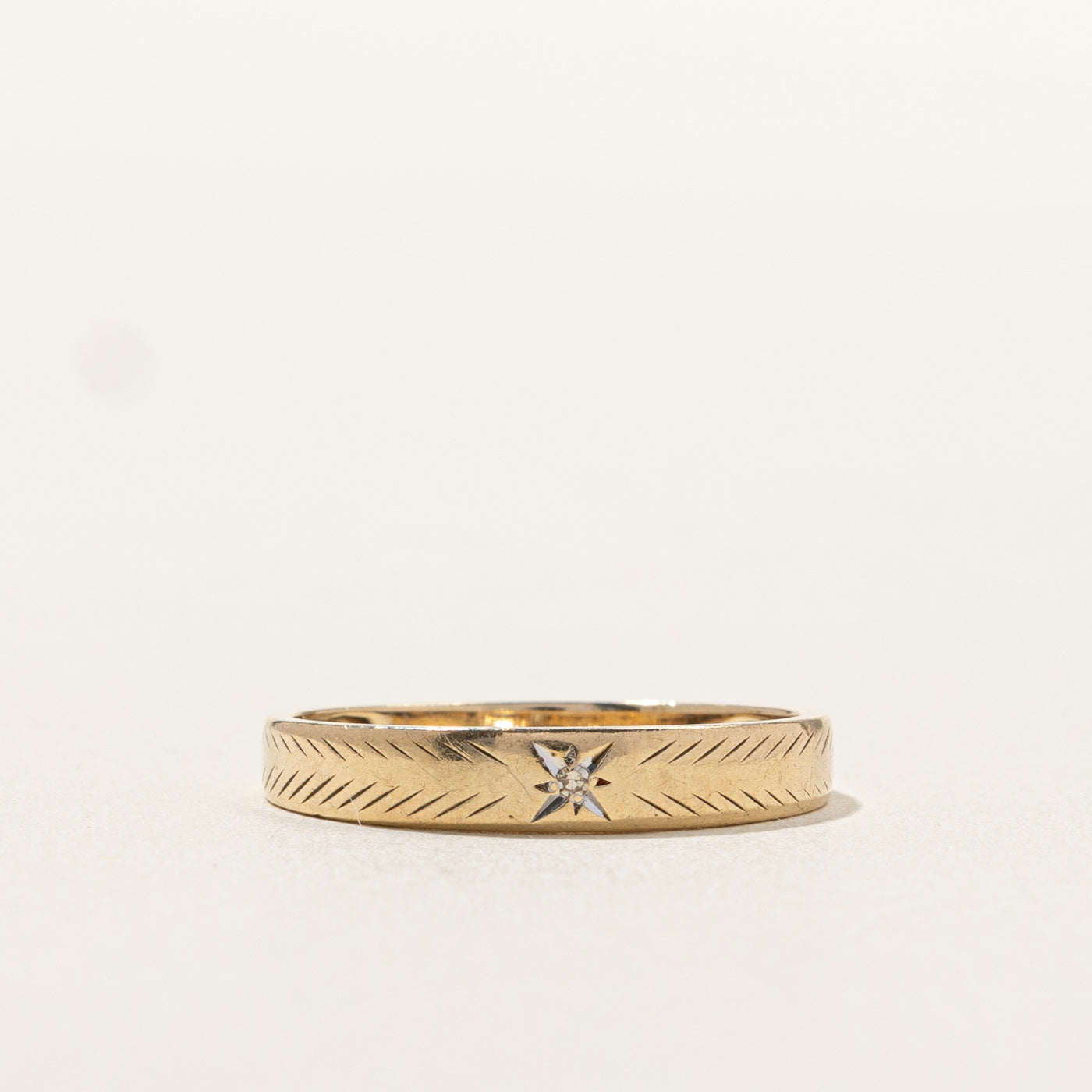 Textured Diamond Band | 0.005ct | SZ 6.5 |