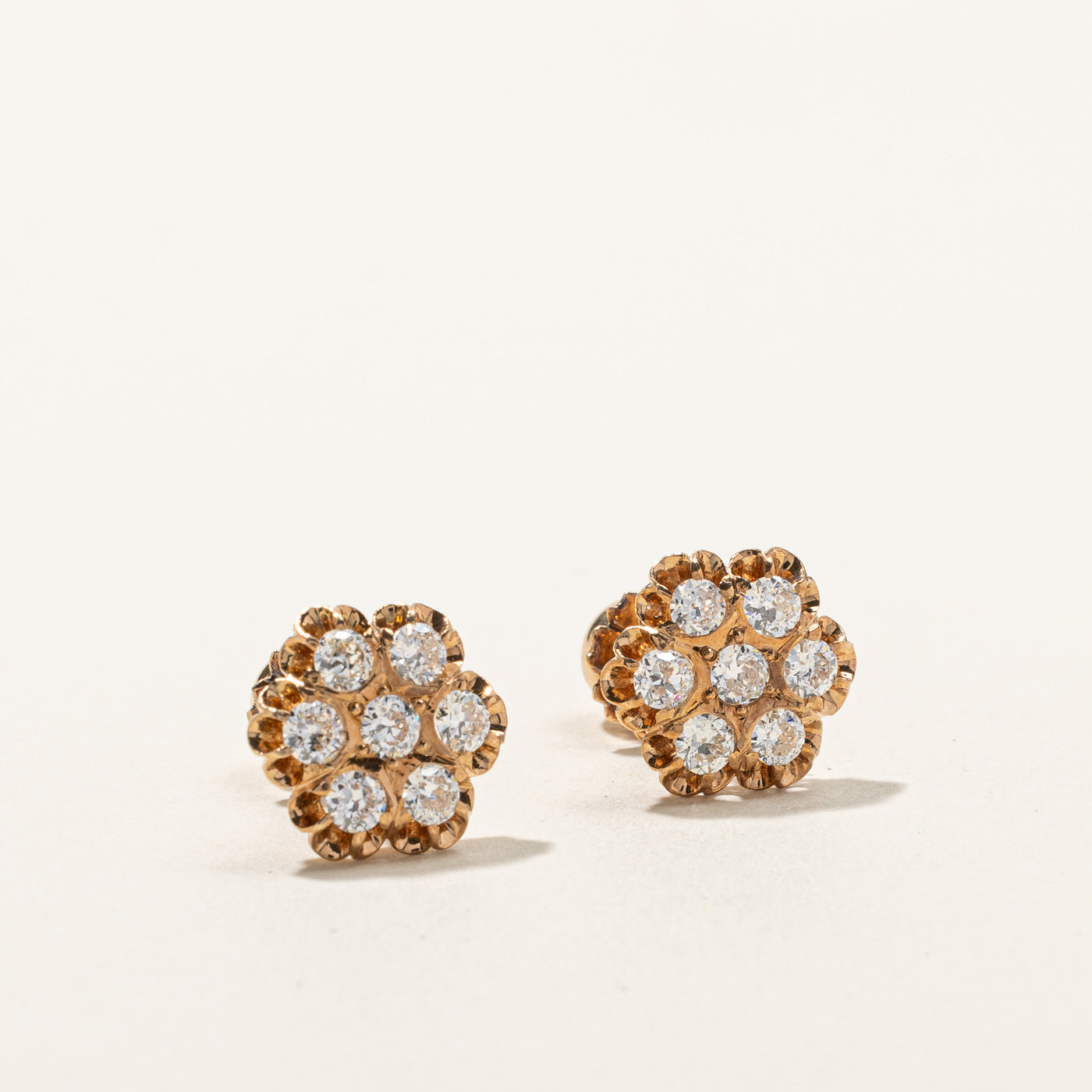 Victorian Cluster Set Old European Diamond Earrings | 2.10ctw VS1/2 G/H |