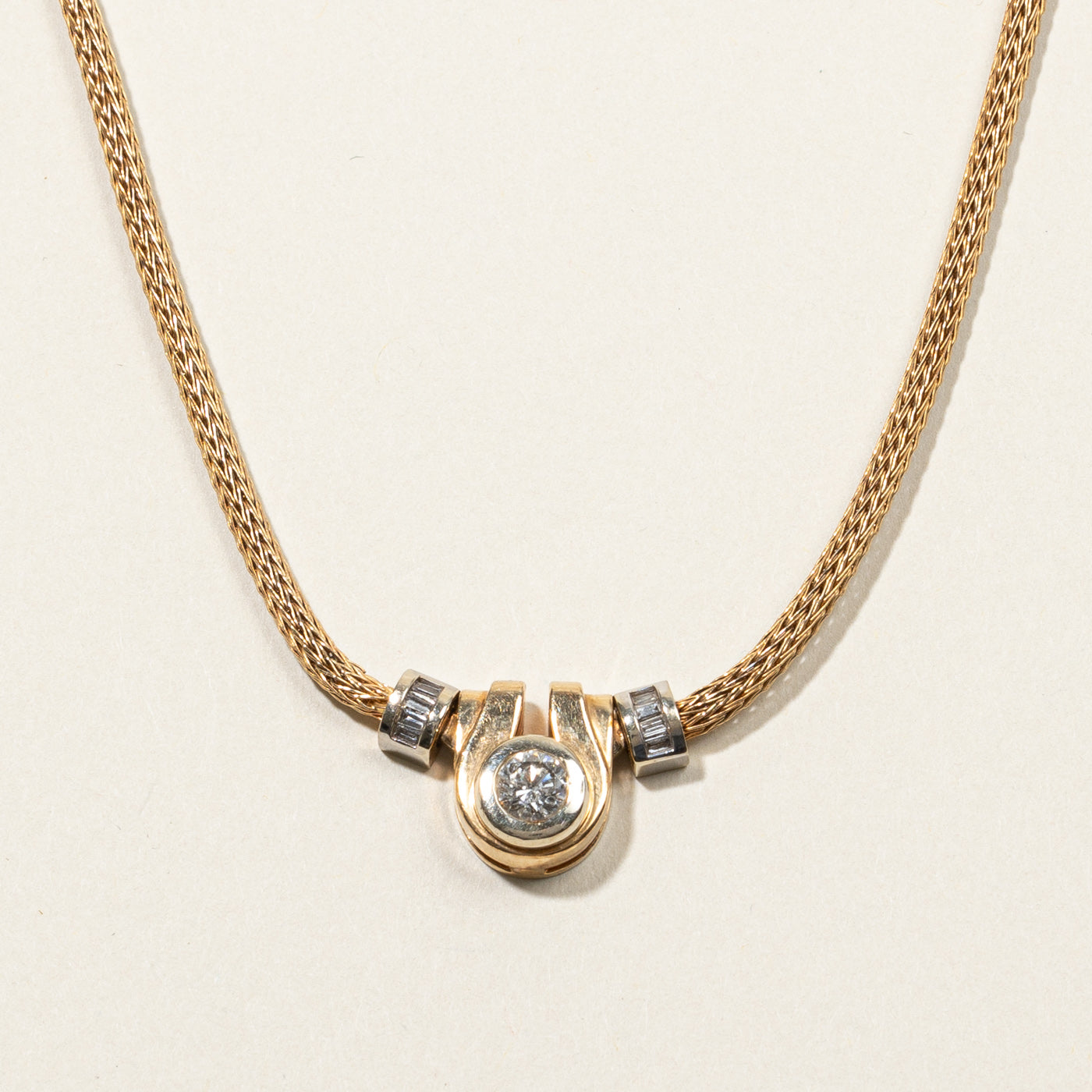 Bezel Set Diamond Necklace | 0.48ctw | 16"|