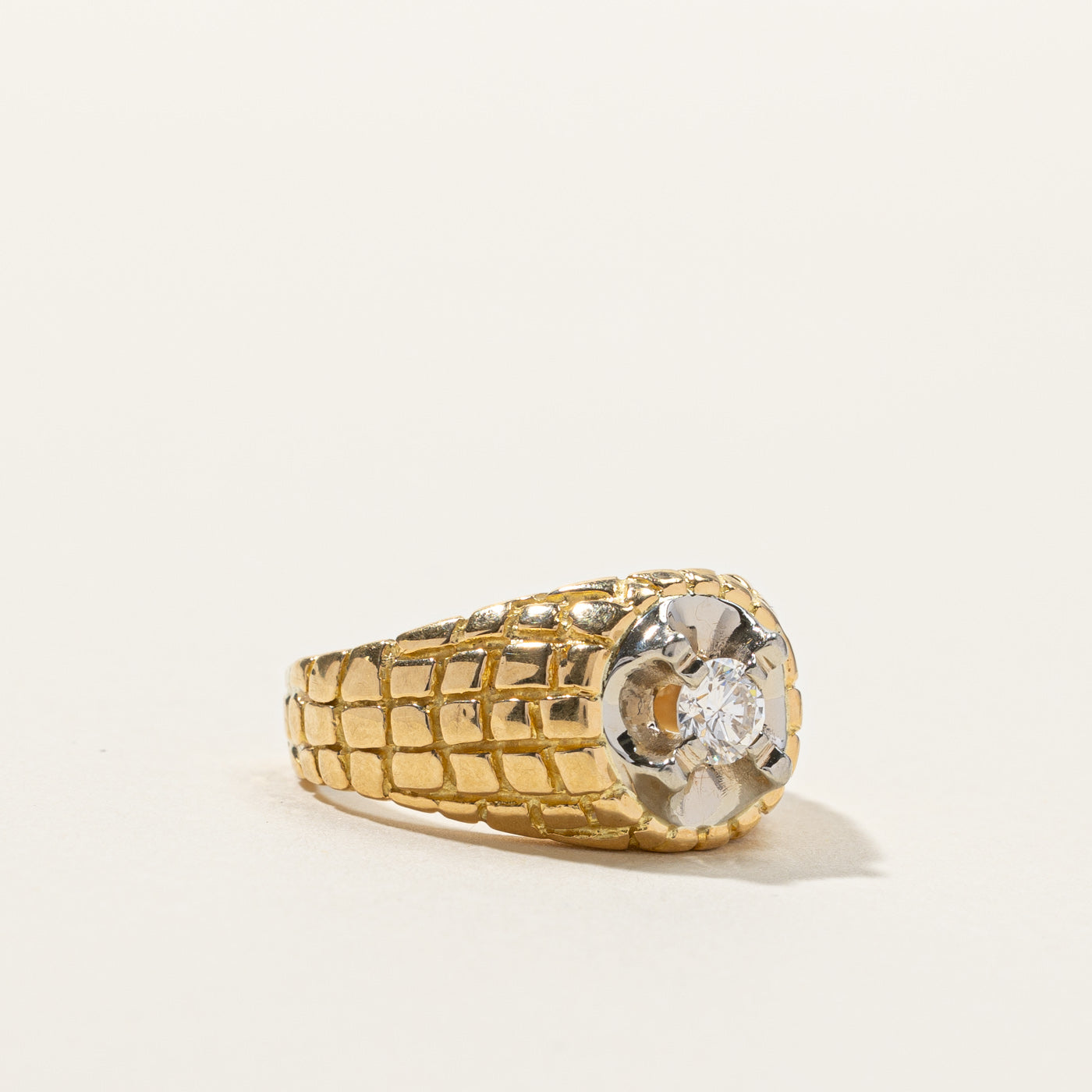 Claw Set Diamond Textured Ring | 0.32ct | SZ 6.75 |
