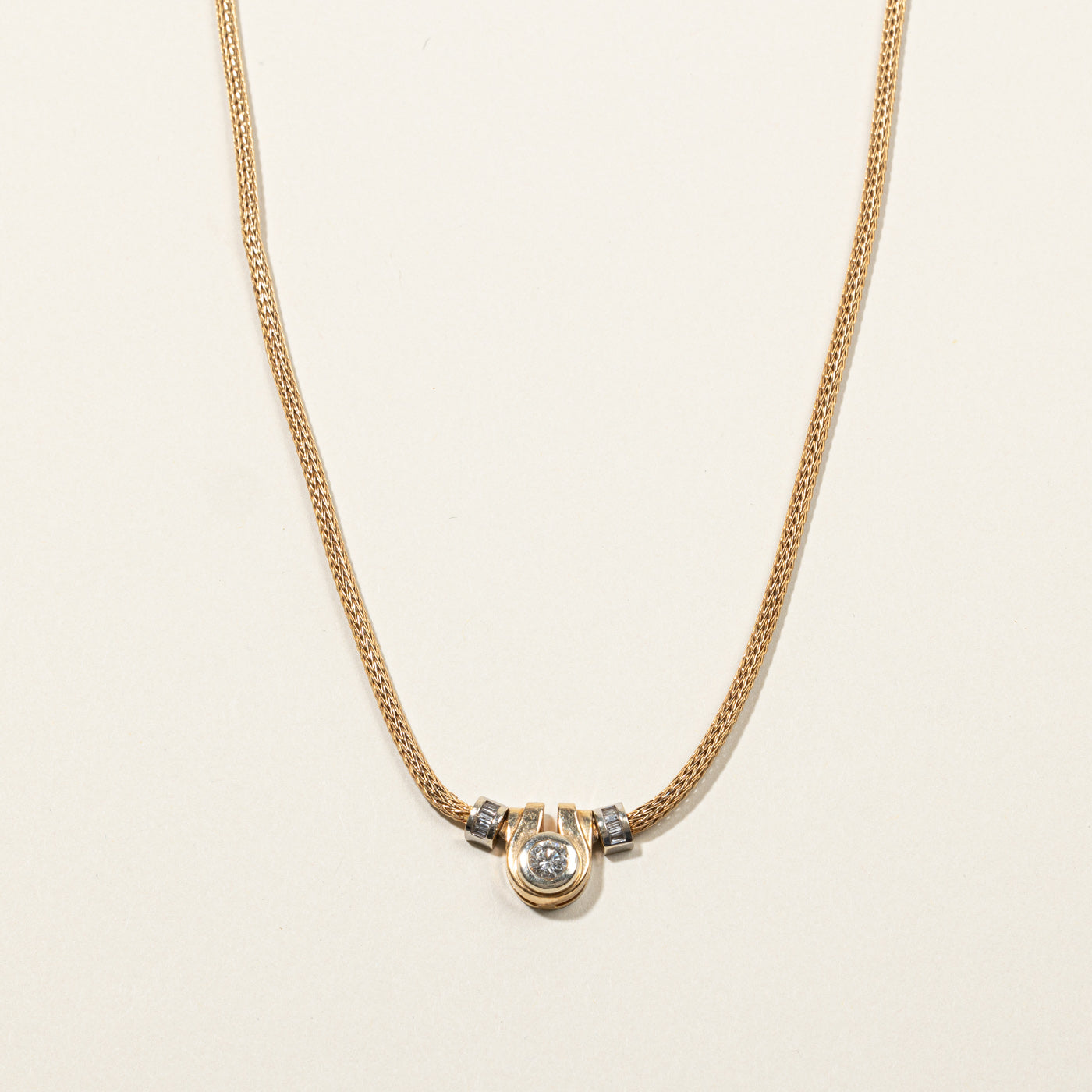 Bezel Set Diamond Necklace | 0.48ctw | 16"|