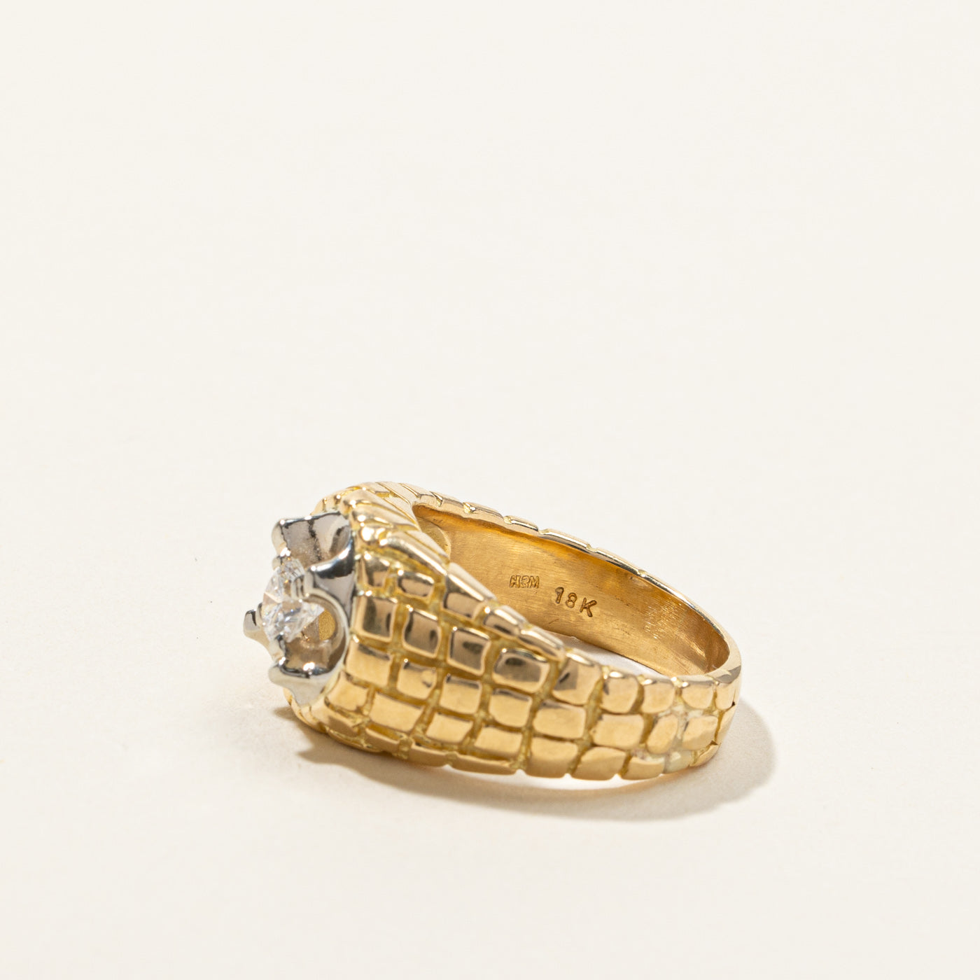 Claw Set Diamond Textured Ring | 0.32ct | SZ 6.75 |