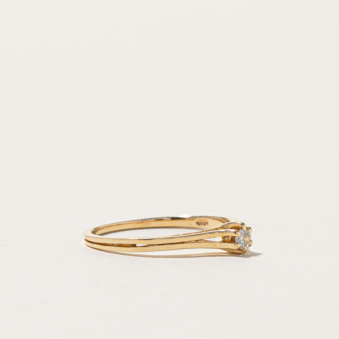 Bague solitaire en diamant | 0,05 ct | Taille 6,5 |