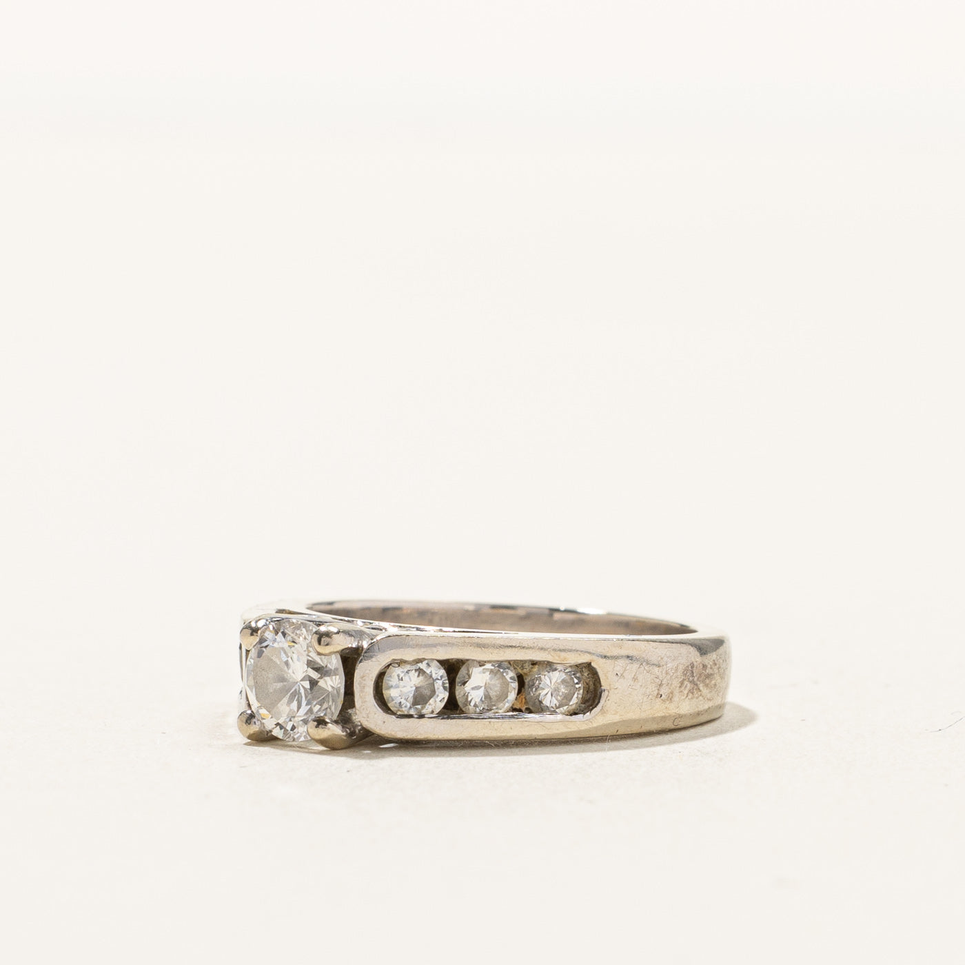 High Set Diamond Accented Engagement Ring | 0.91ctw | SZ 5.5 |