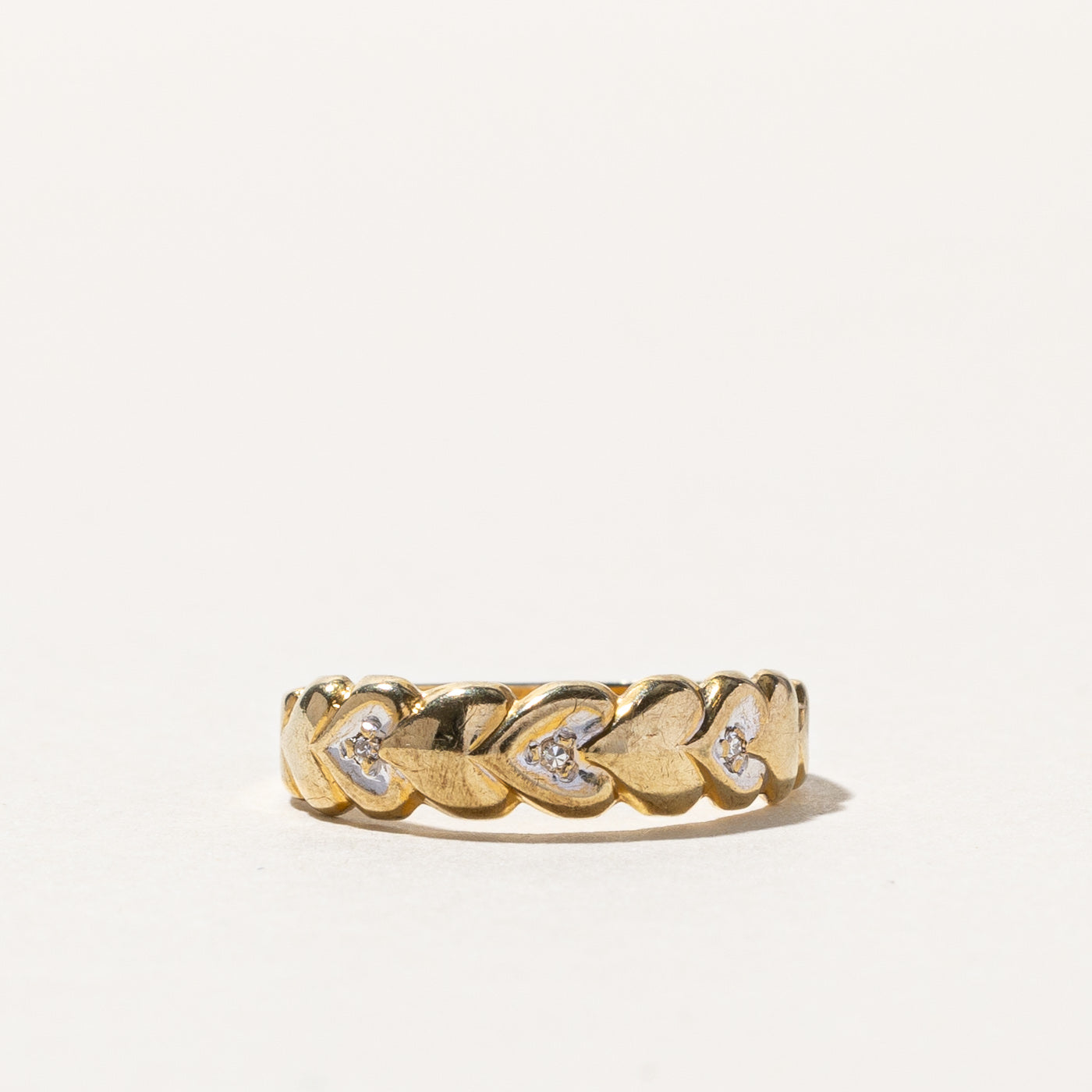 Diamond Braided Gold Band | 0.02ctw | SZ 5 |