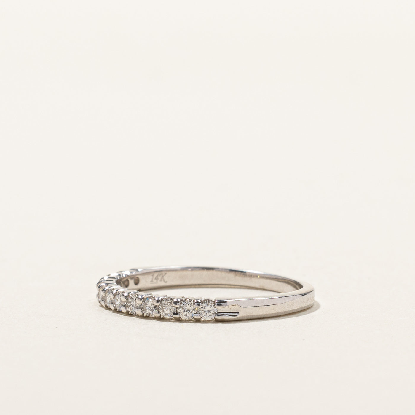 Pave Set Semi Eternity Diamond Band | 0.20ctw | SZ 6.5 |