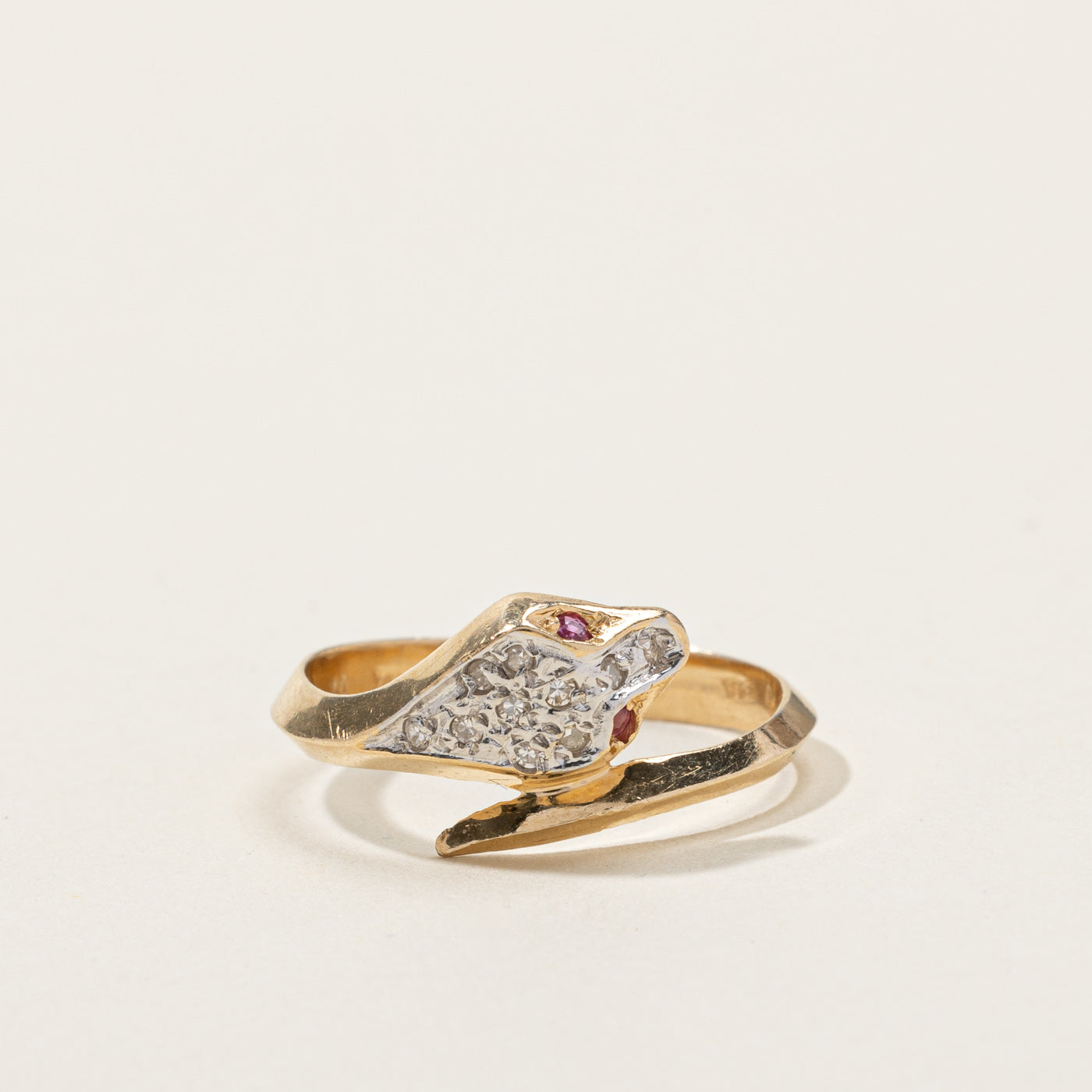 Diamond & Ruby Snake Wrap Ring | 0.05ctw | 0.02ctw | SZ 5.25 |