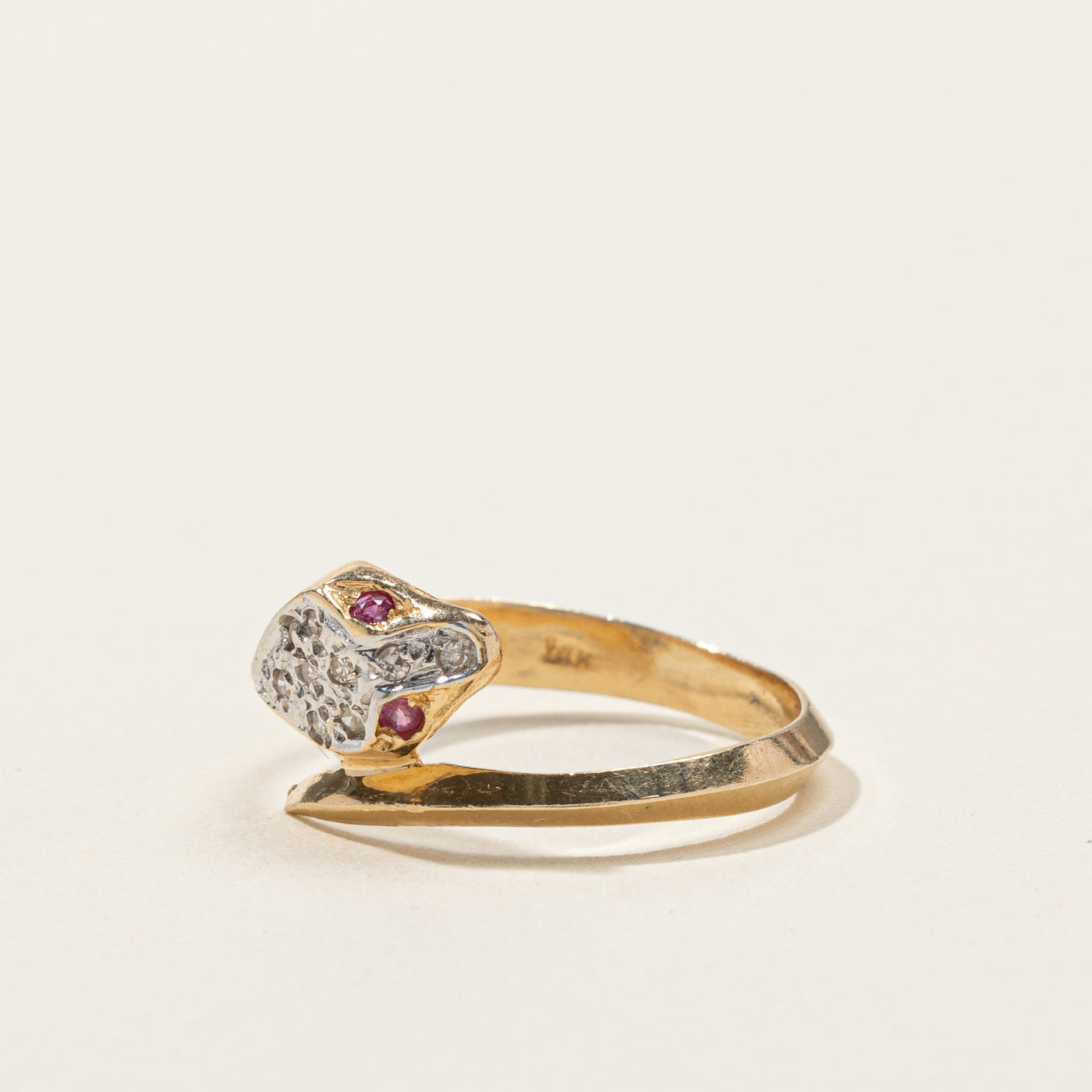 Diamond & Ruby Snake Wrap Ring | 0.05ctw | 0.02ctw | SZ 5.25 |