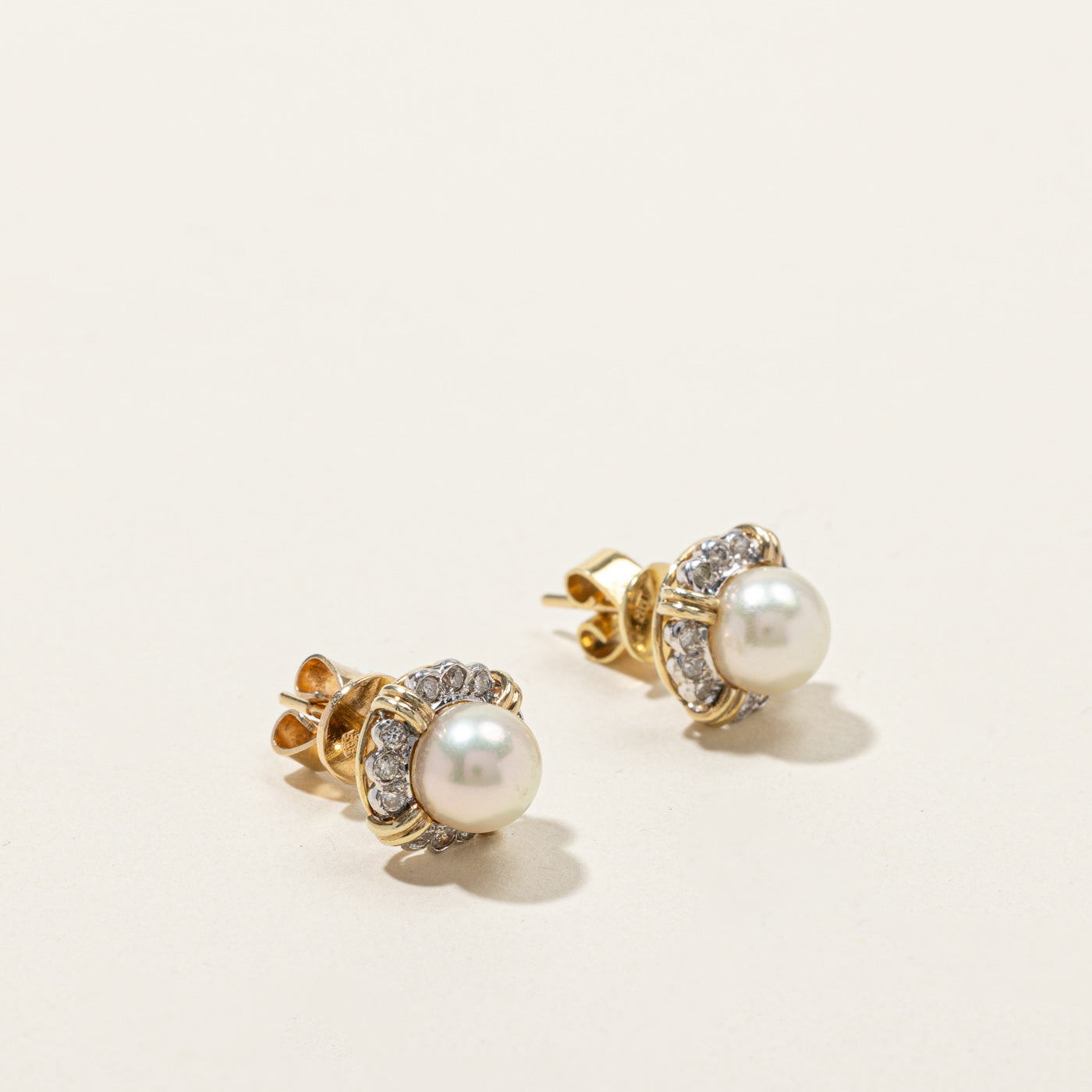 Pearl & Diamond Stud Earrings | 0.24ctw |