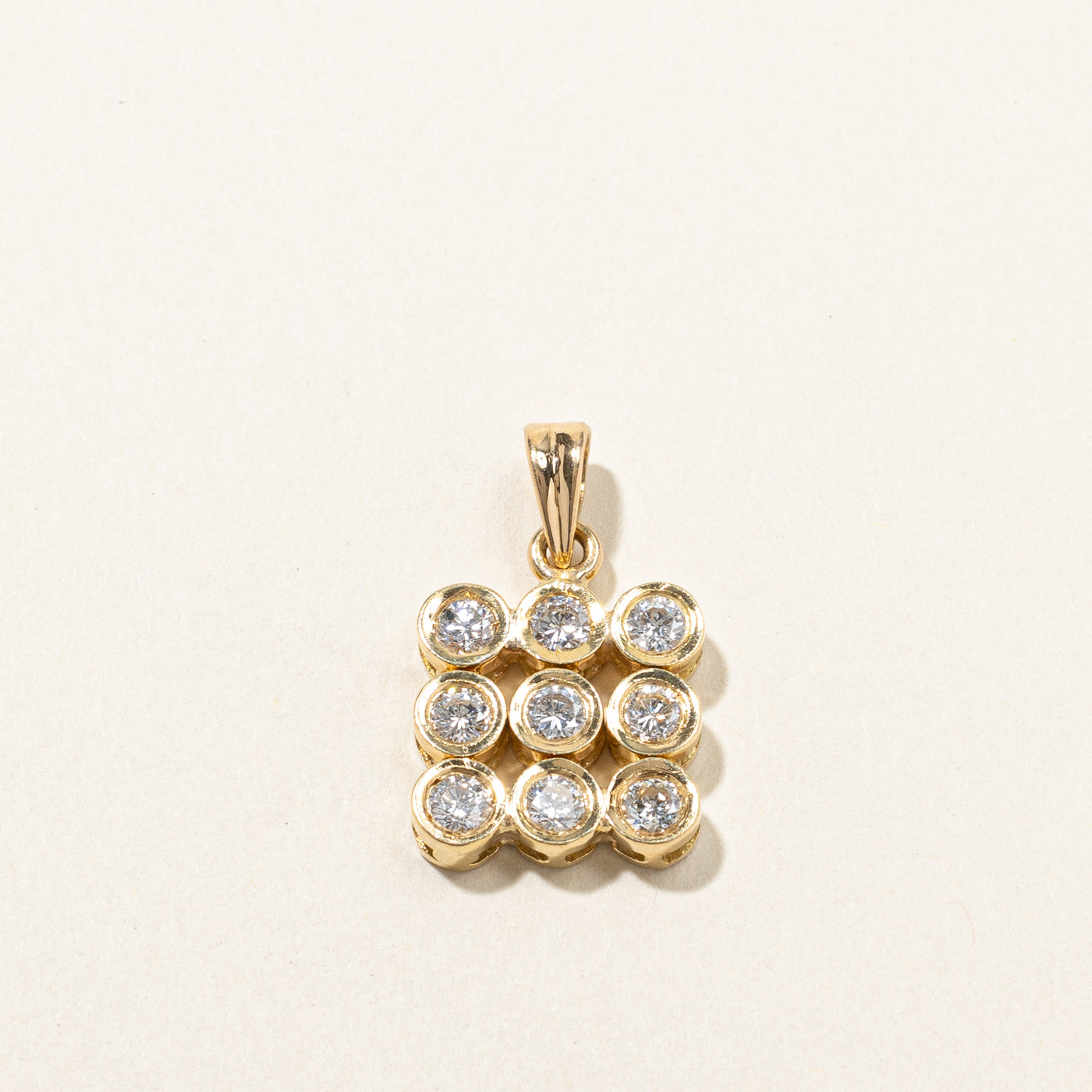 Bezel Set Diamond Grid Pendant | 1.08ctw |