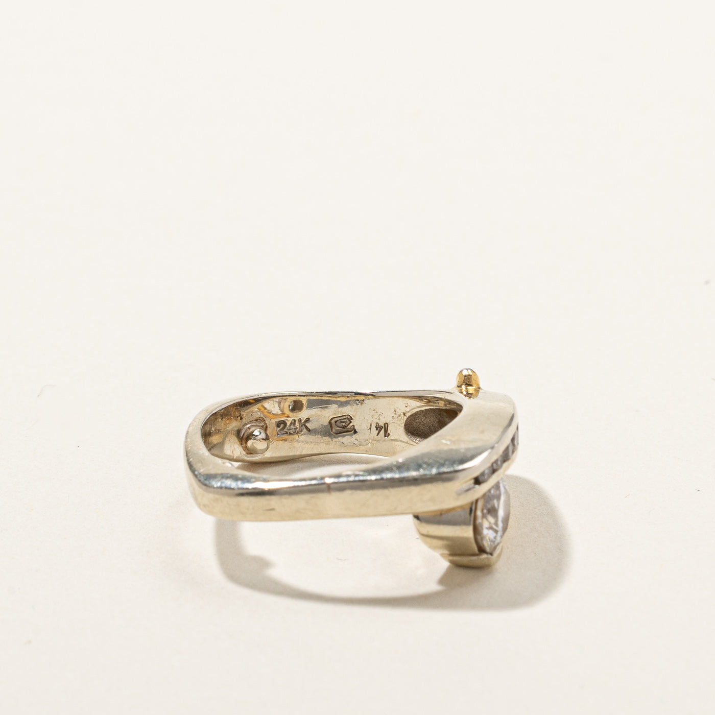 Bypass Channel Diamond Two Tone Ring | 0.76ctw | SZ 5.5 |