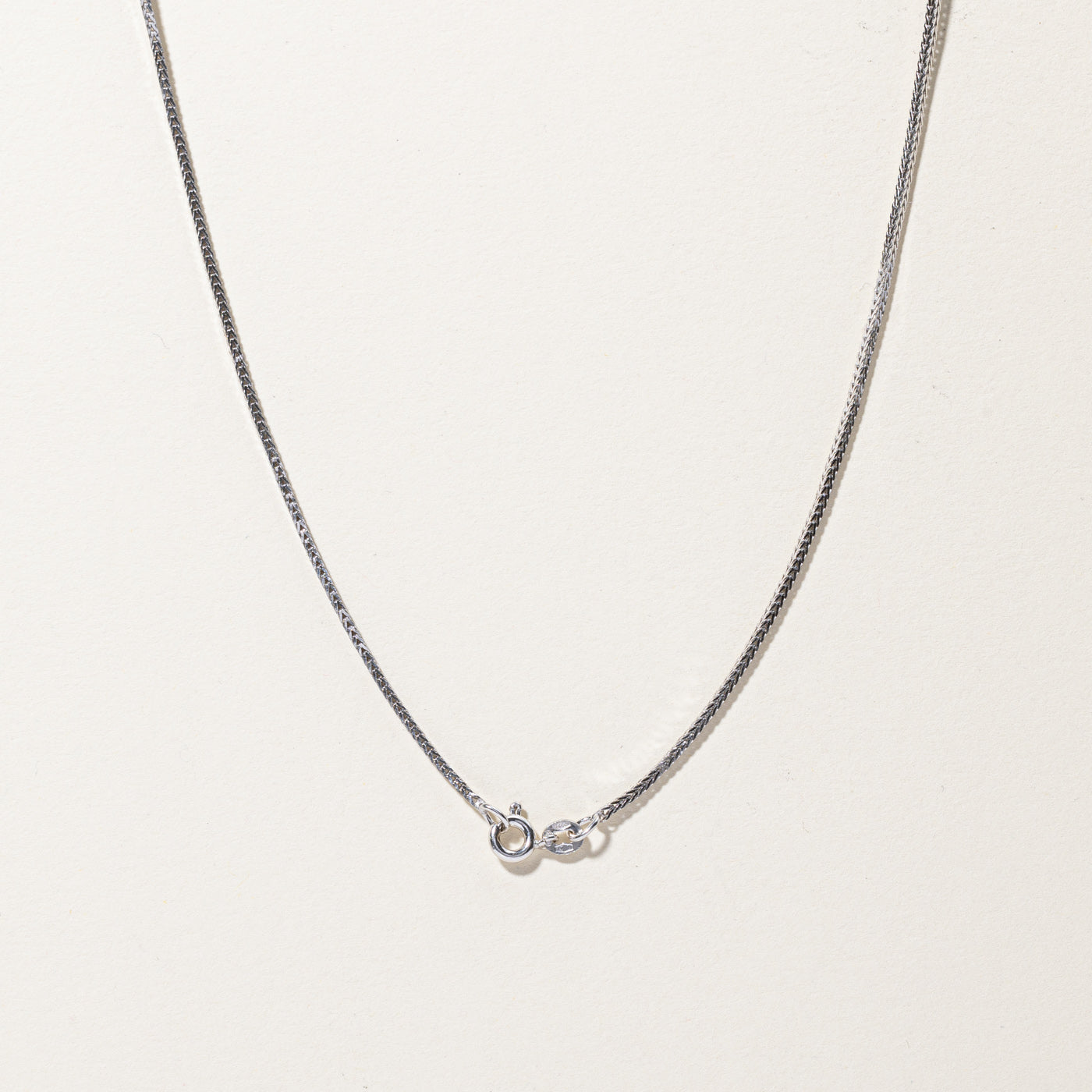 White Gold Wheat Chain | 16"|