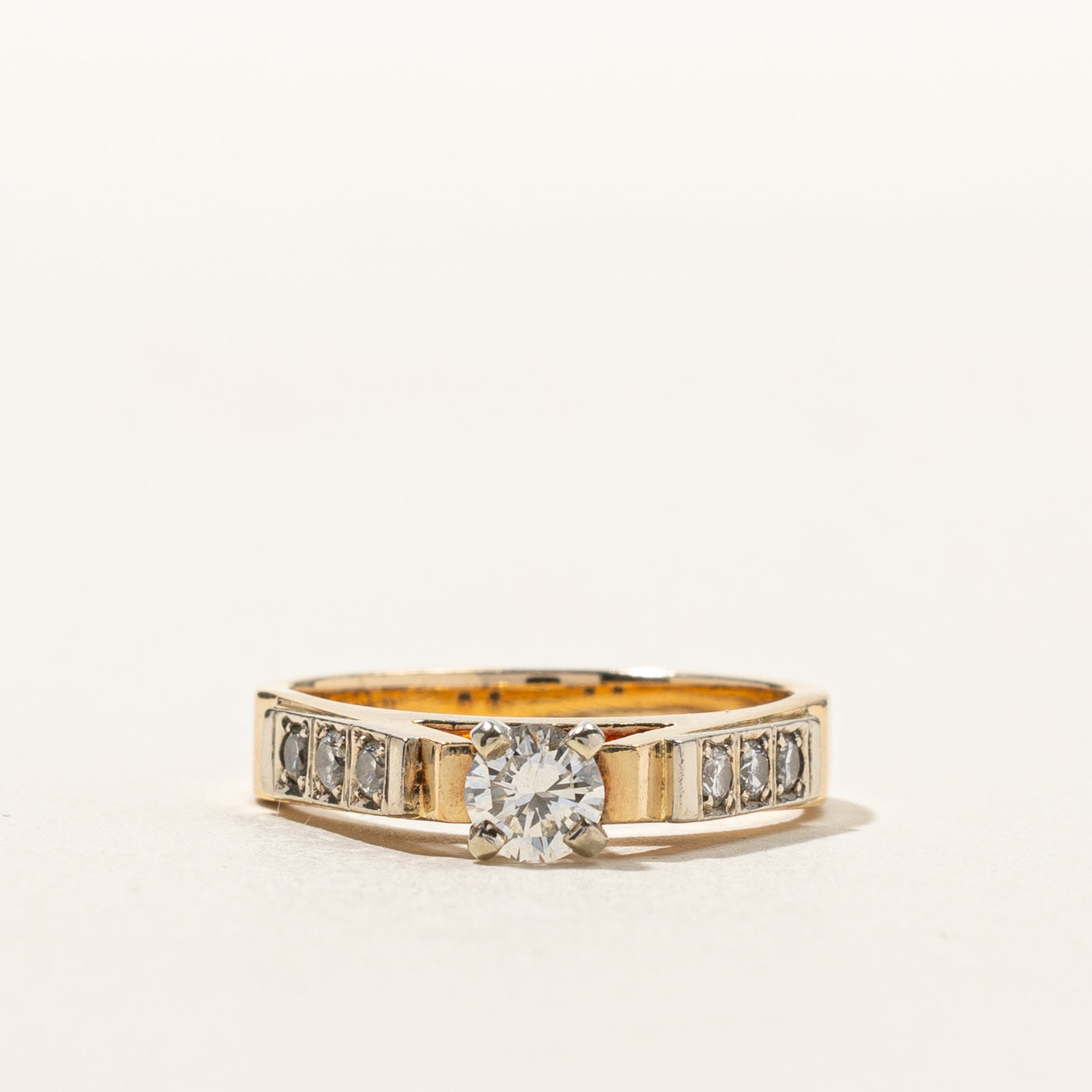 High Set Diamond Accented Engagement Ring | 0.48ct | SZ 6 |