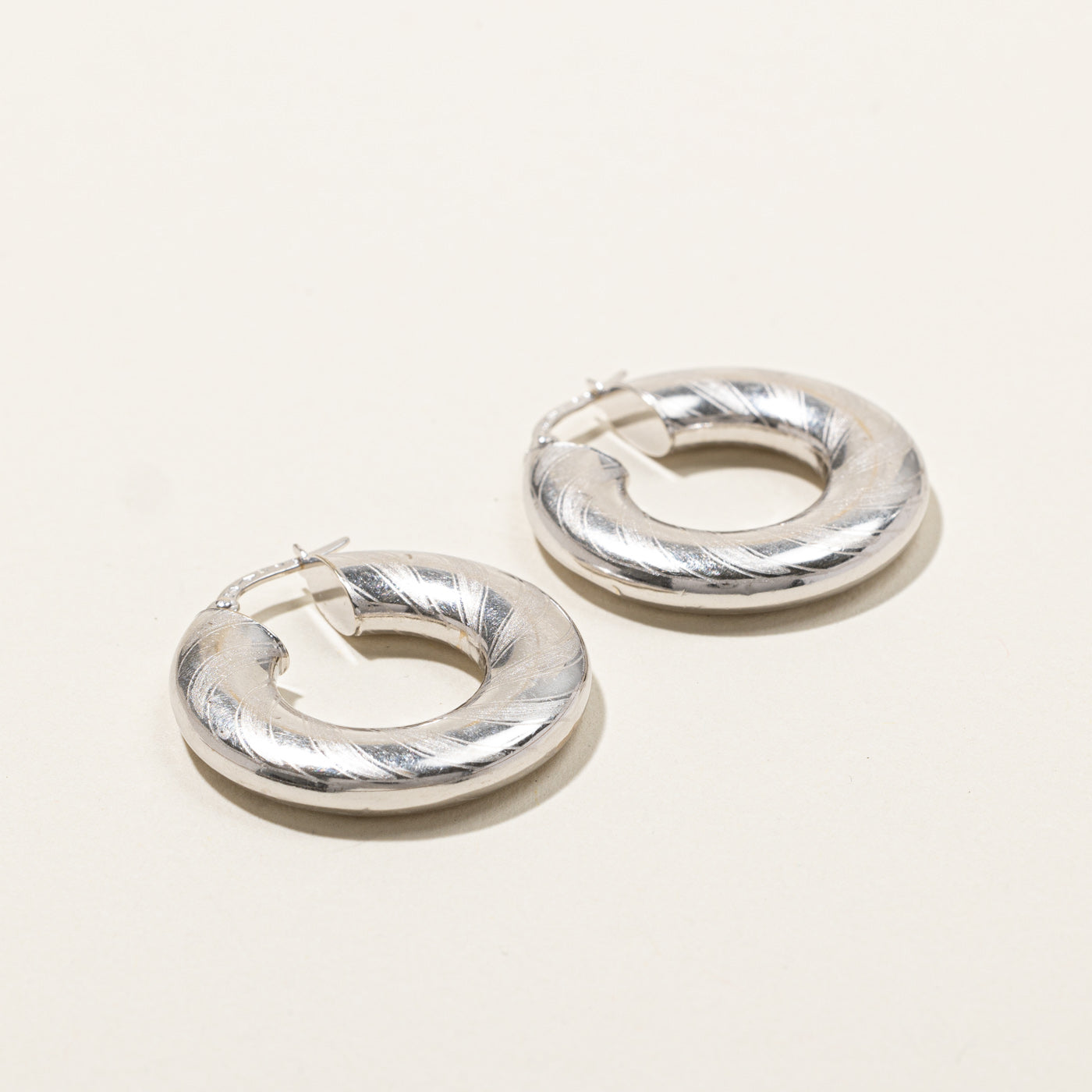 Puffed Gold Hoops