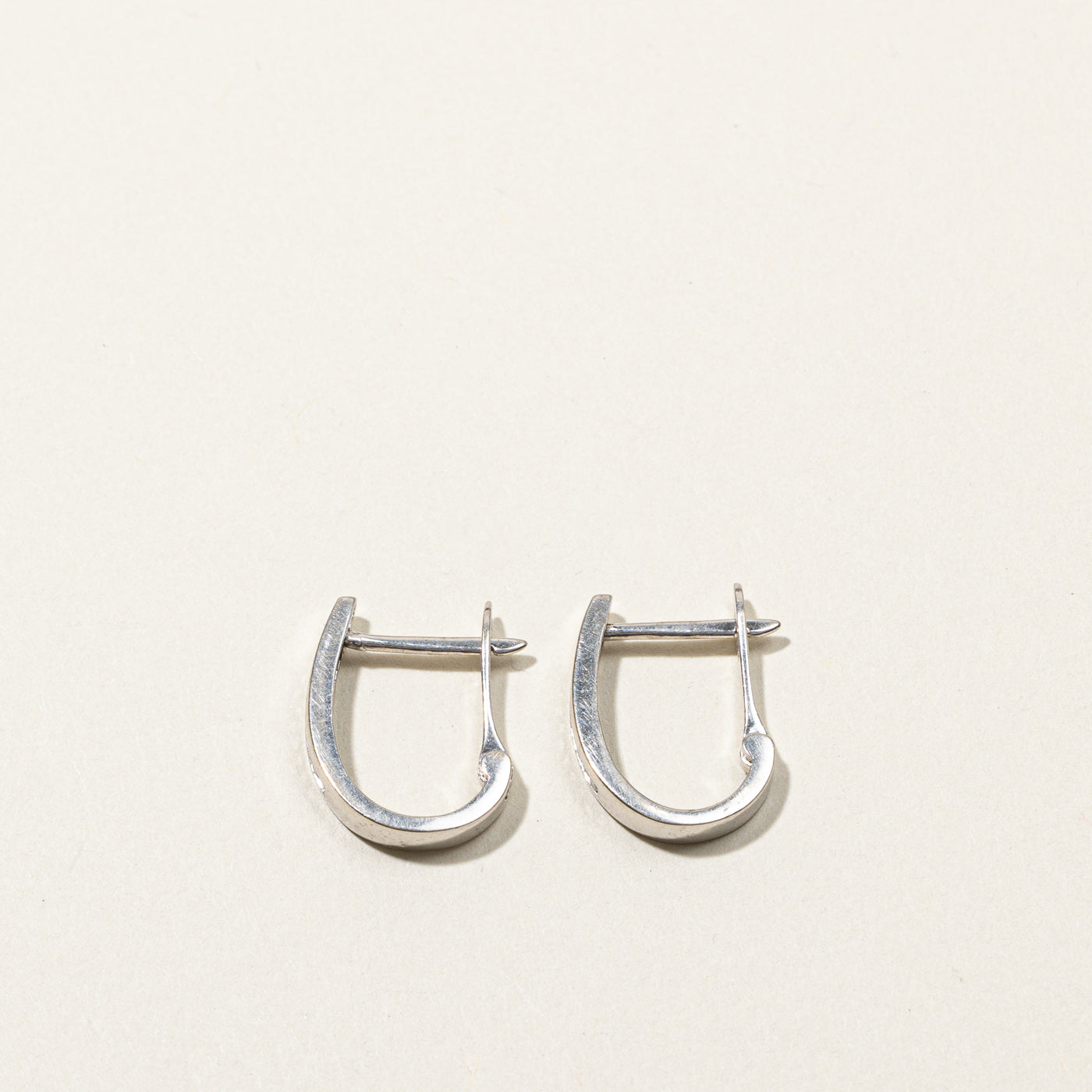 Channel Diamond Huggie Earrings | 0.06ctw |