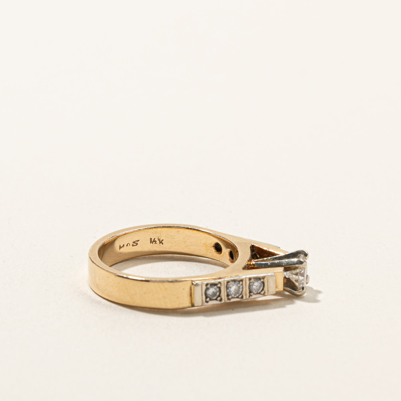 High Set Diamond Accented Engagement Ring | 0.48ct | SZ 6 |