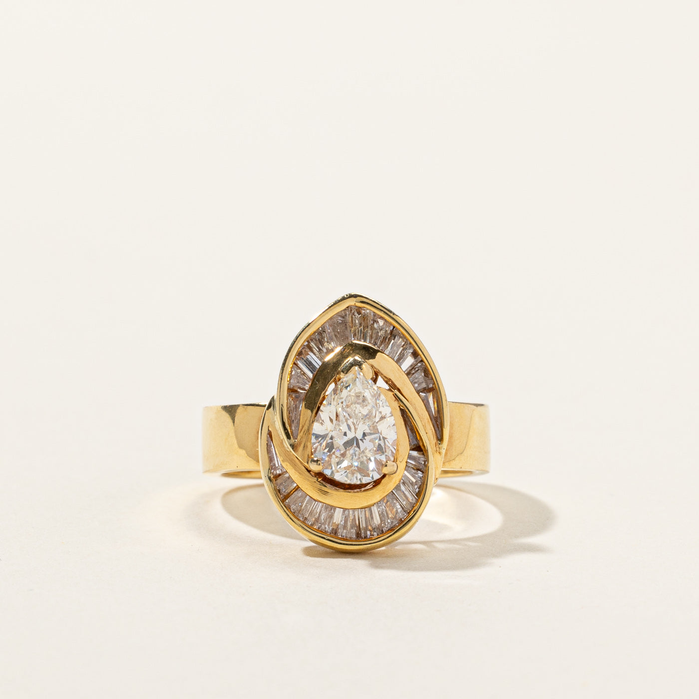 Pear Diamond Halo Engagement Ring | 1.22ctw VS1/VS2 G/H | SZ 5.5 |