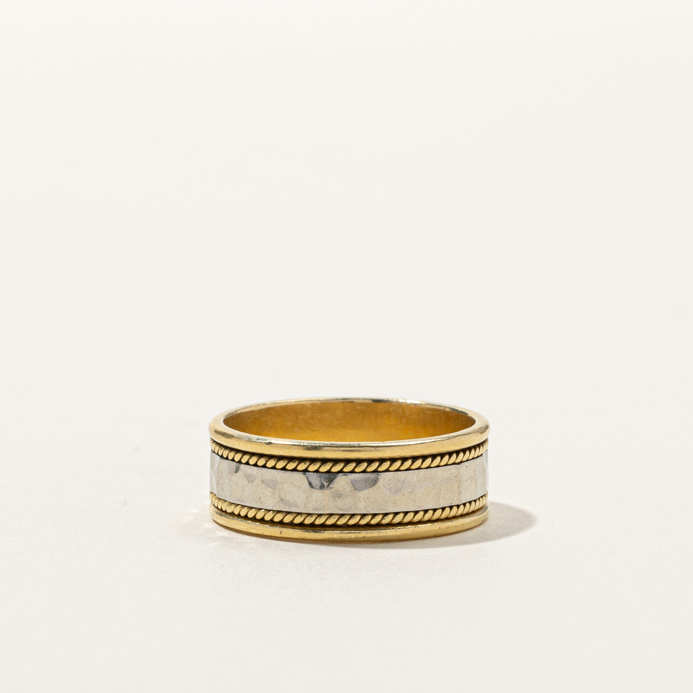 Birks' Two Tone Gold Textured Band | SZ 10.5 |