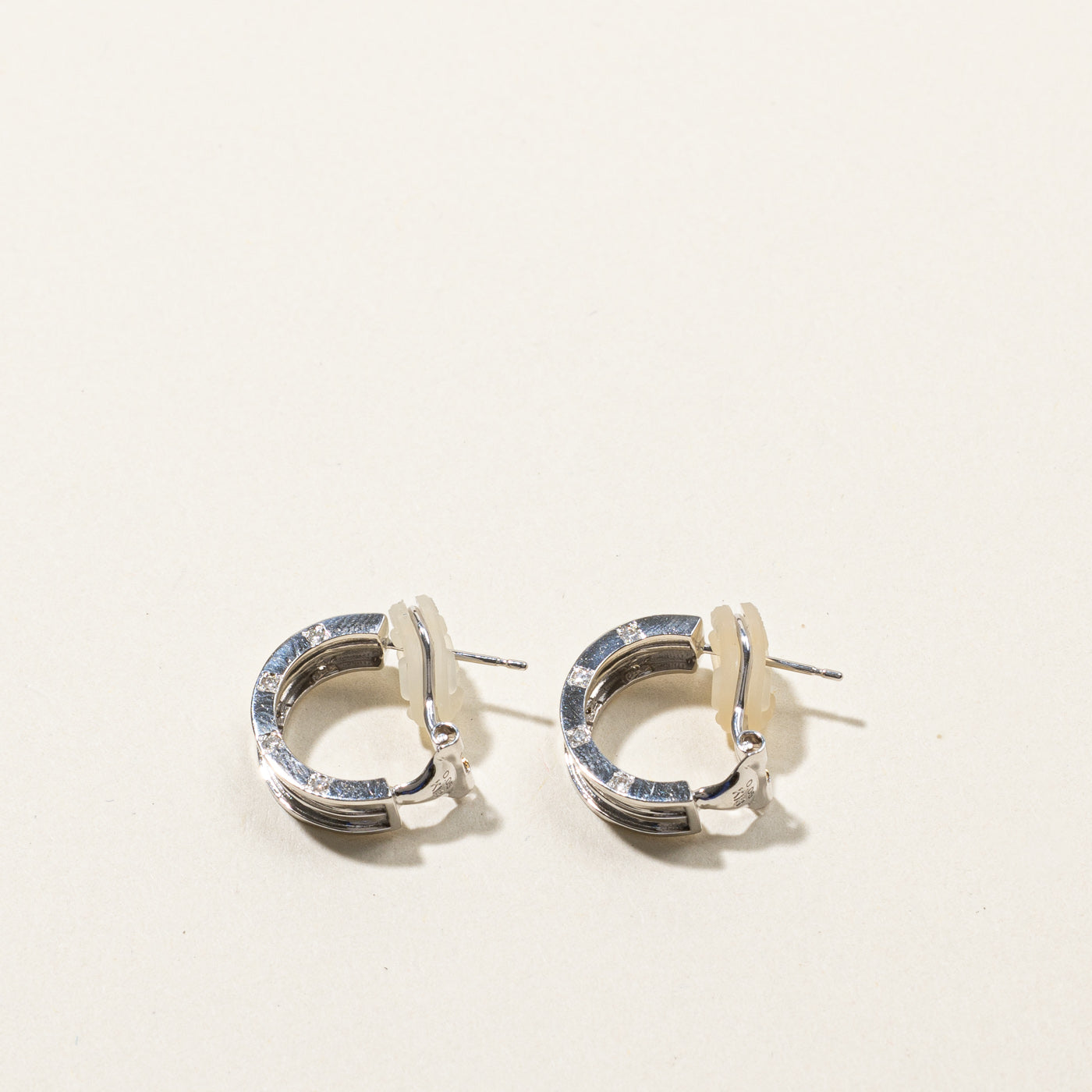 Flush Set Diamond Huggie Earrings | 0.10ctw |