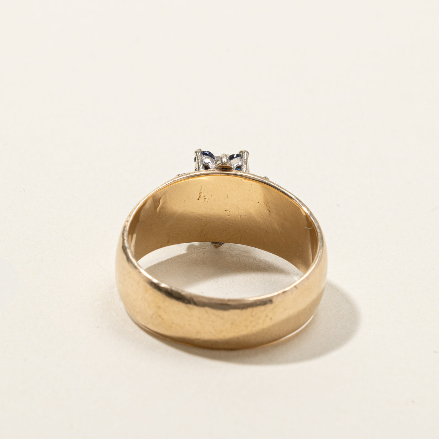 Cluster Diamond & Sapphire Gold Ring | 0.26ctw | SZ 7.75 |