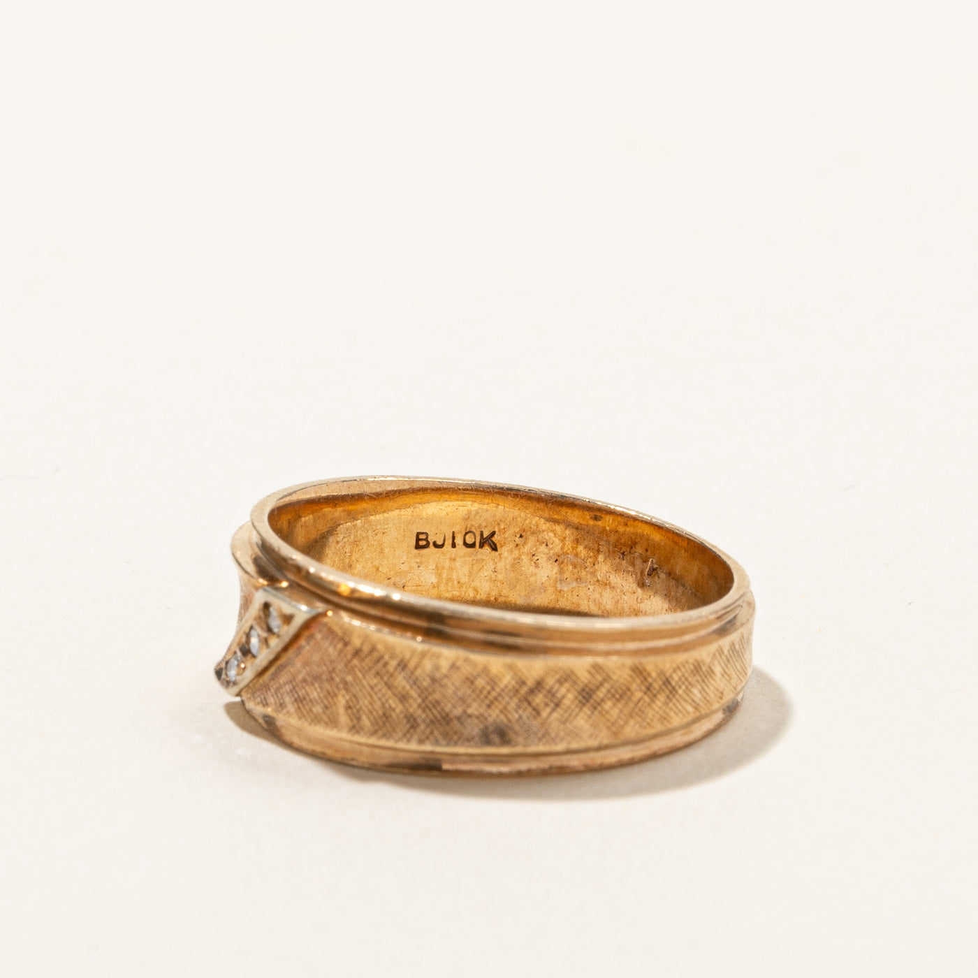 Brushed Gold Diamond Band | 0.03ctw | SZ 9.5 |