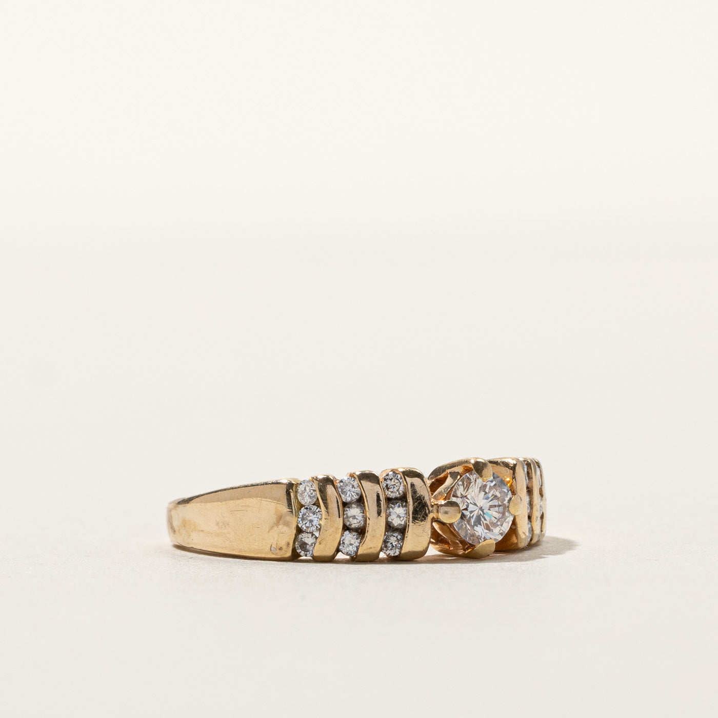 Solitaire with Accents Diamond Ring | 0.38ctw | SZ 4.75 |