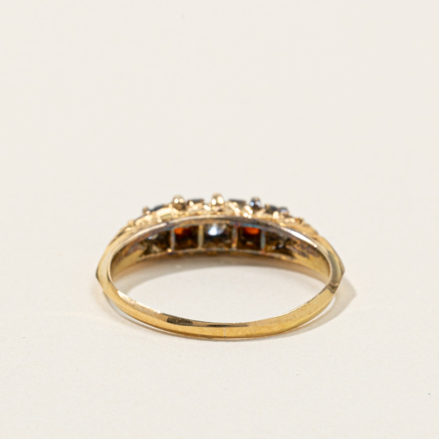 Five Stone Diamond & Garnet Ring | 0.16ctw | 0.16ctw | SZ 5.25 |