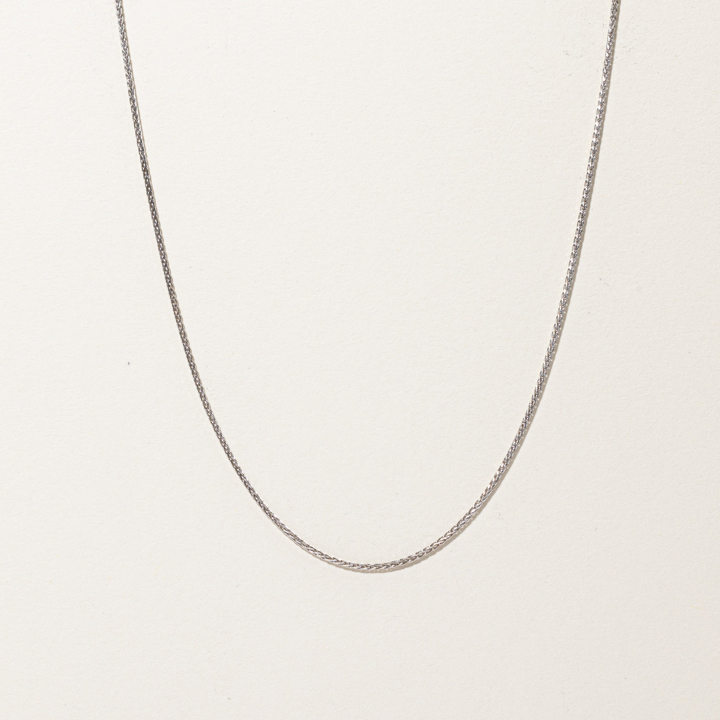 White Gold Wheat Chain | 16"|