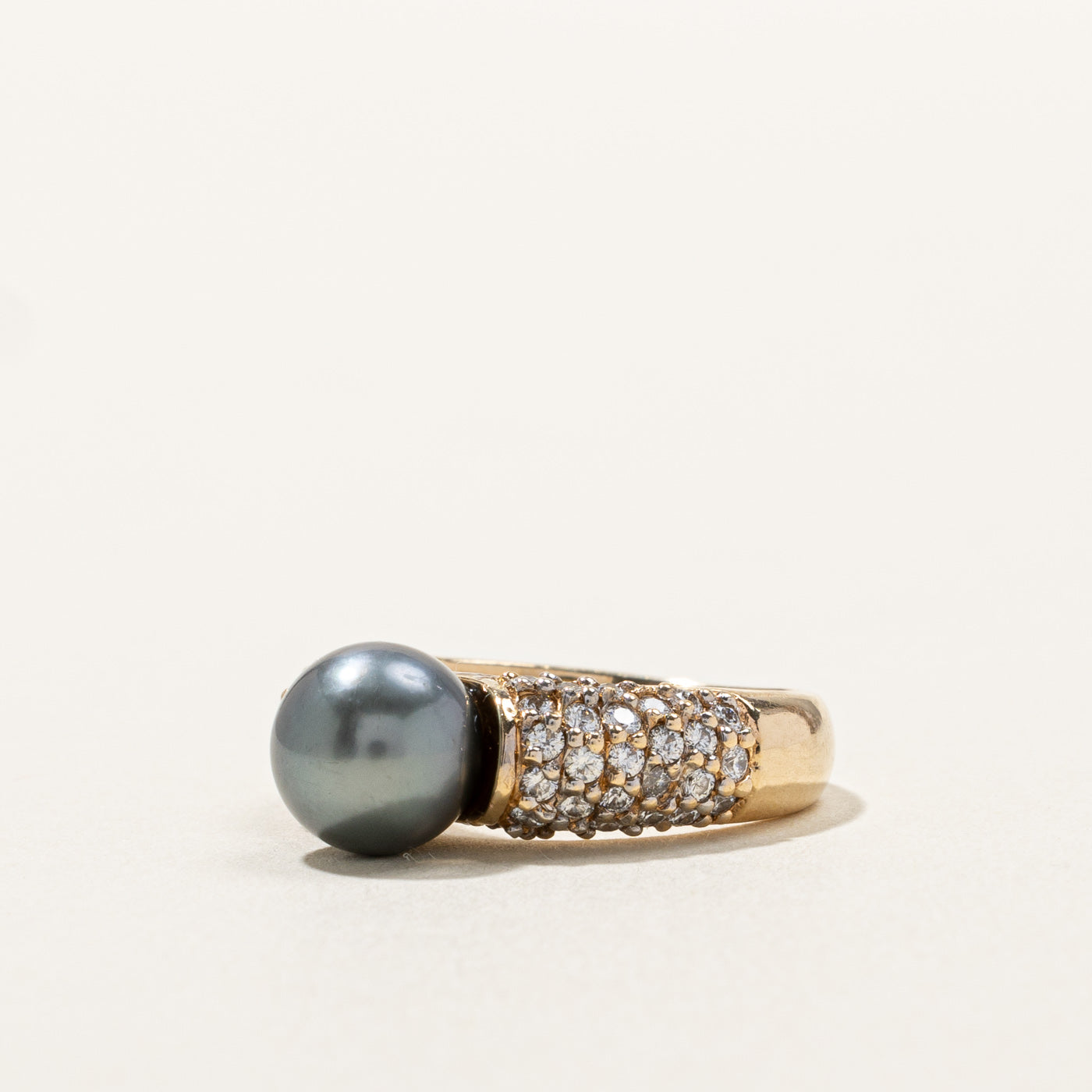 Pearl & Cluster Diamond Ring | 1.08ctw | SZ 4.5 |