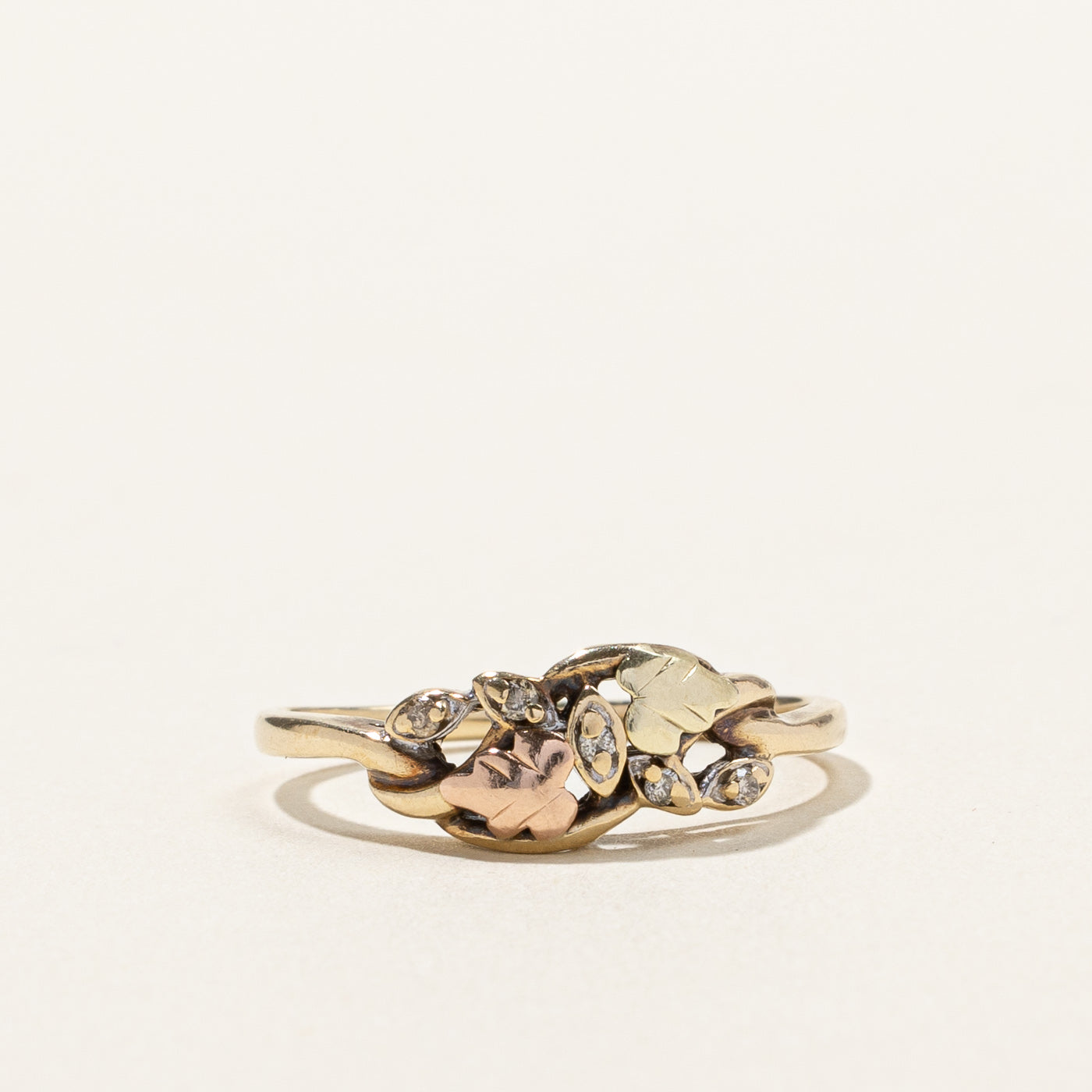 Two Tone Gold Diamond Ring | 0.04ctw | SZ 6.5 |