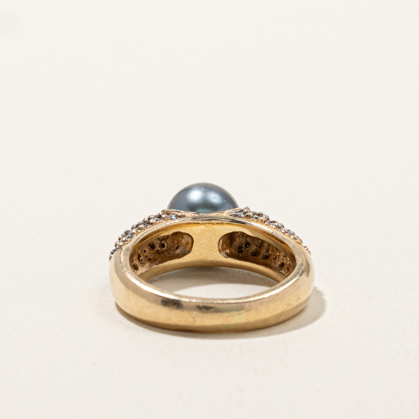 Pearl & Cluster Diamond Ring | 1.08ctw | SZ 4.5 |
