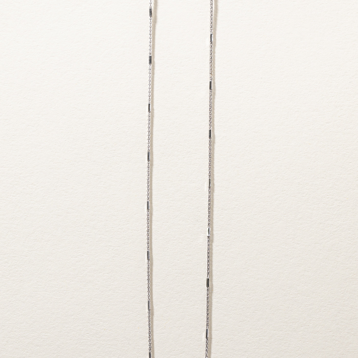 White Gold Bar Link Chain | 17"|