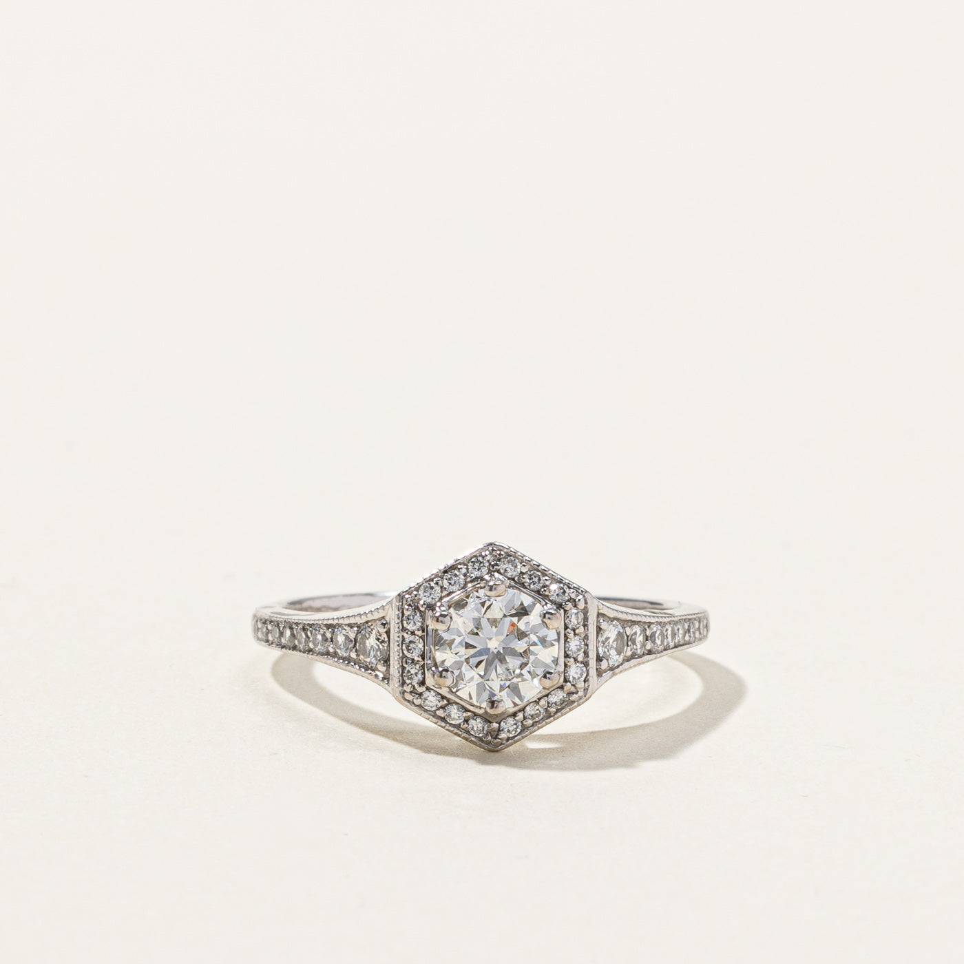 GIA Certified Halo Diamond Engagement Ring | 0.72ct VS1 G | 0.28ctw | SZ 6 |