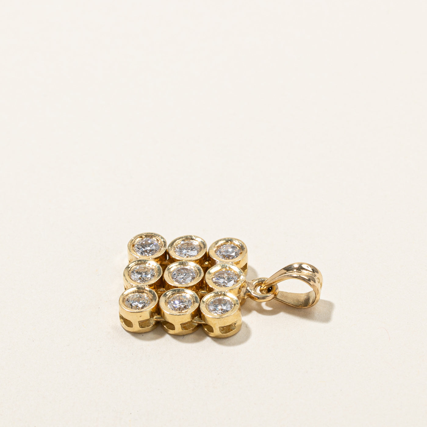 Bezel Set Diamond Grid Pendant | 1.08ctw |