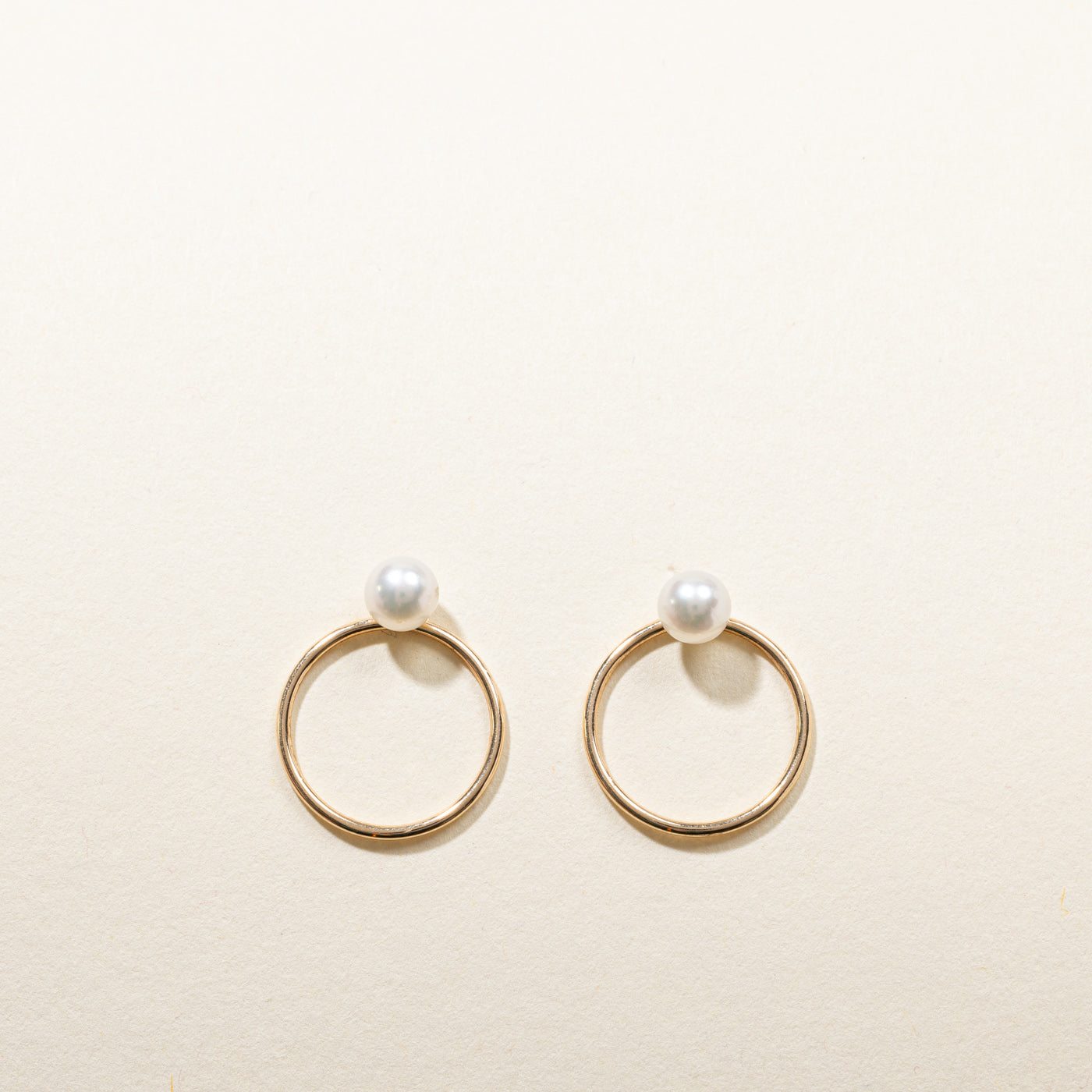 Pearl Drop Hoop Earrings