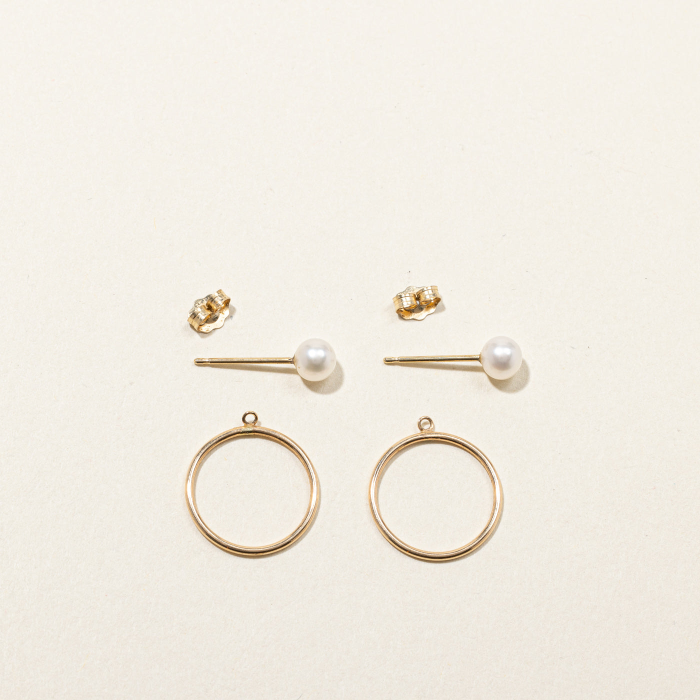 Pearl Drop Hoop Earrings