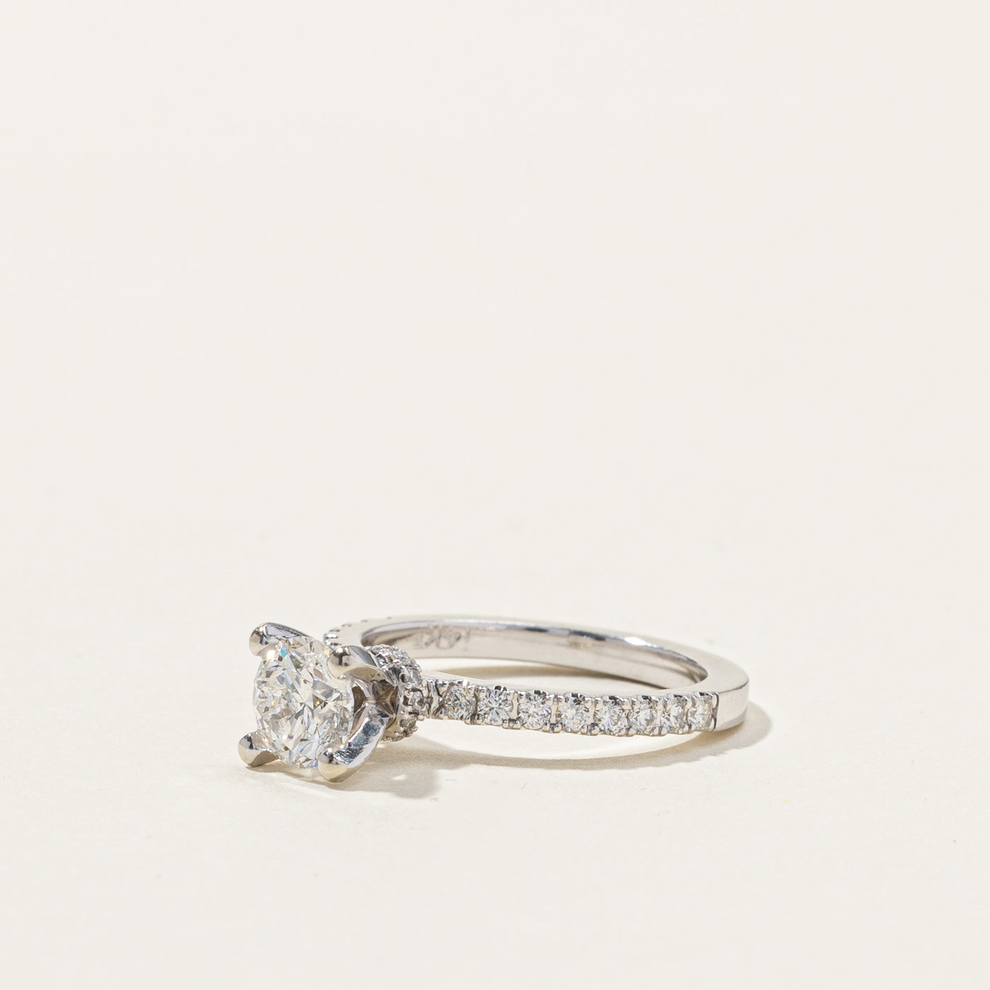 GIA Certified Canadian High Set Diamond Engagement Ring | 0.93ctw VS1 G | SZ 4.5 |