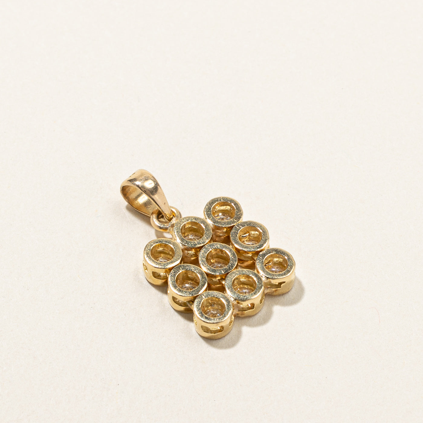 Bezel Set Diamond Grid Pendant | 1.08ctw |
